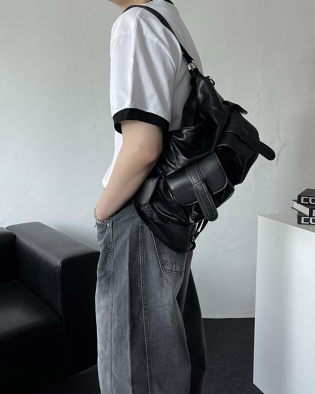 남자 오버핏 레터링 반팔 티셔츠