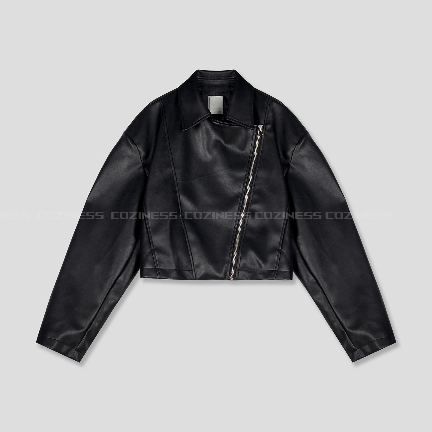 남자 크롭 레더 자켓