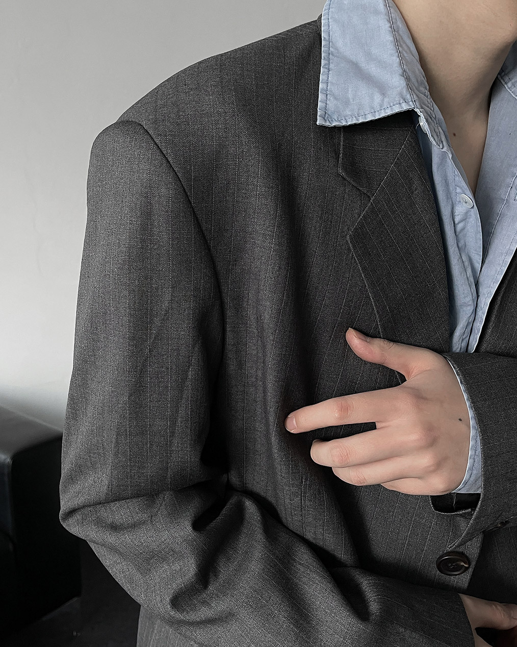 남자 대디핏 셋업 자켓