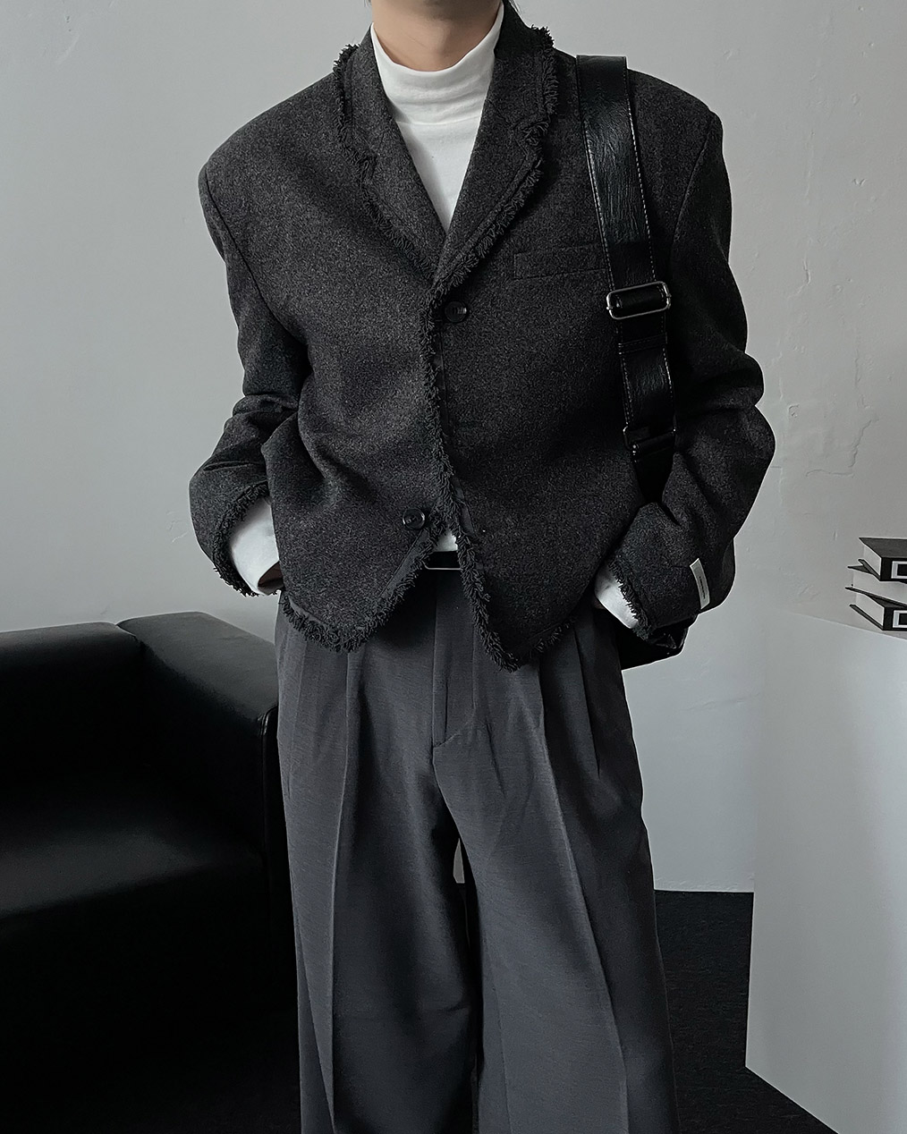 남자 데끼 크롭 자켓