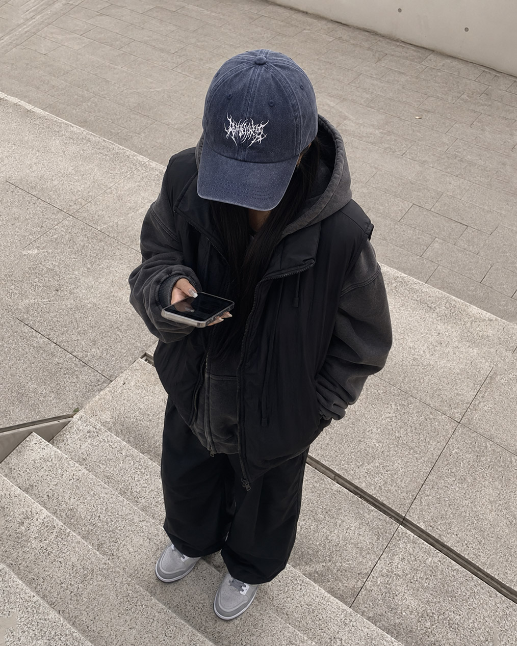 [Unisex] DP 빈티지 플레임 프린팅 볼캡 (4 colors)
