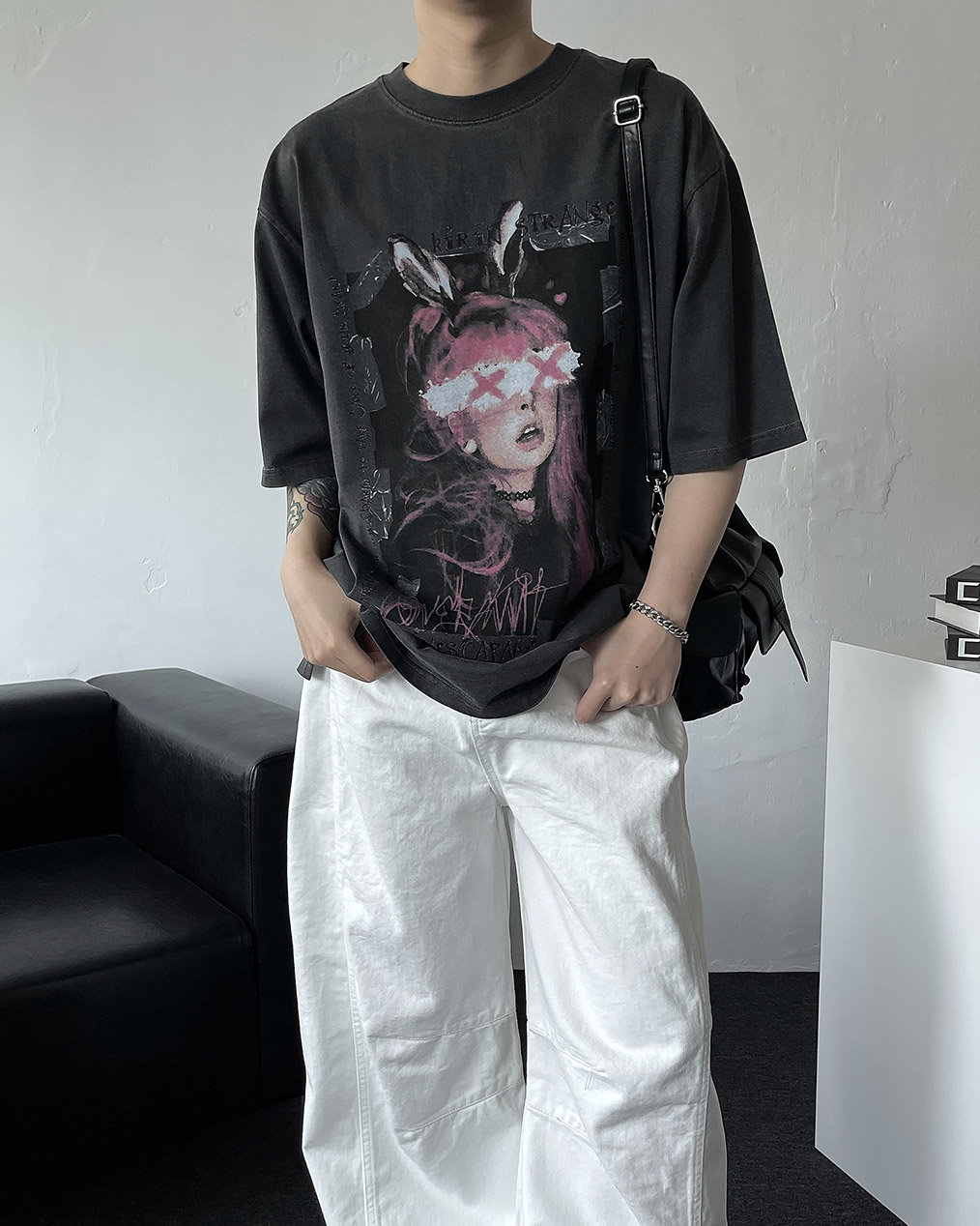 남자 빅사이즈 프린팅 반팔 티셔츠