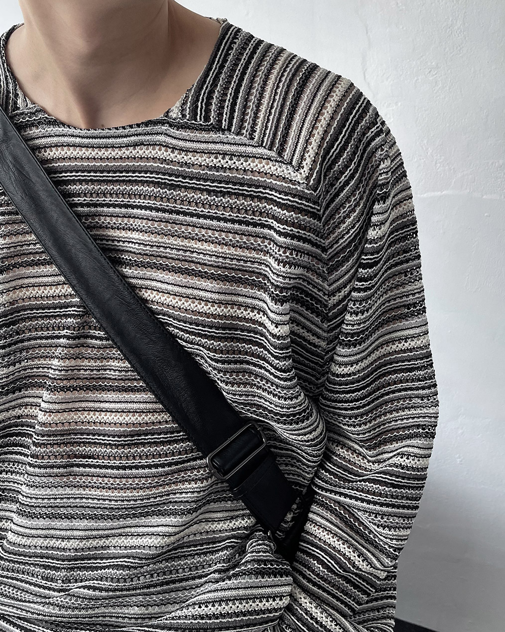 남자 시스루 긴팔 니트