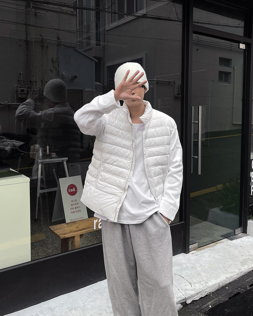 남자 투웨이 니트 패딩 조끼