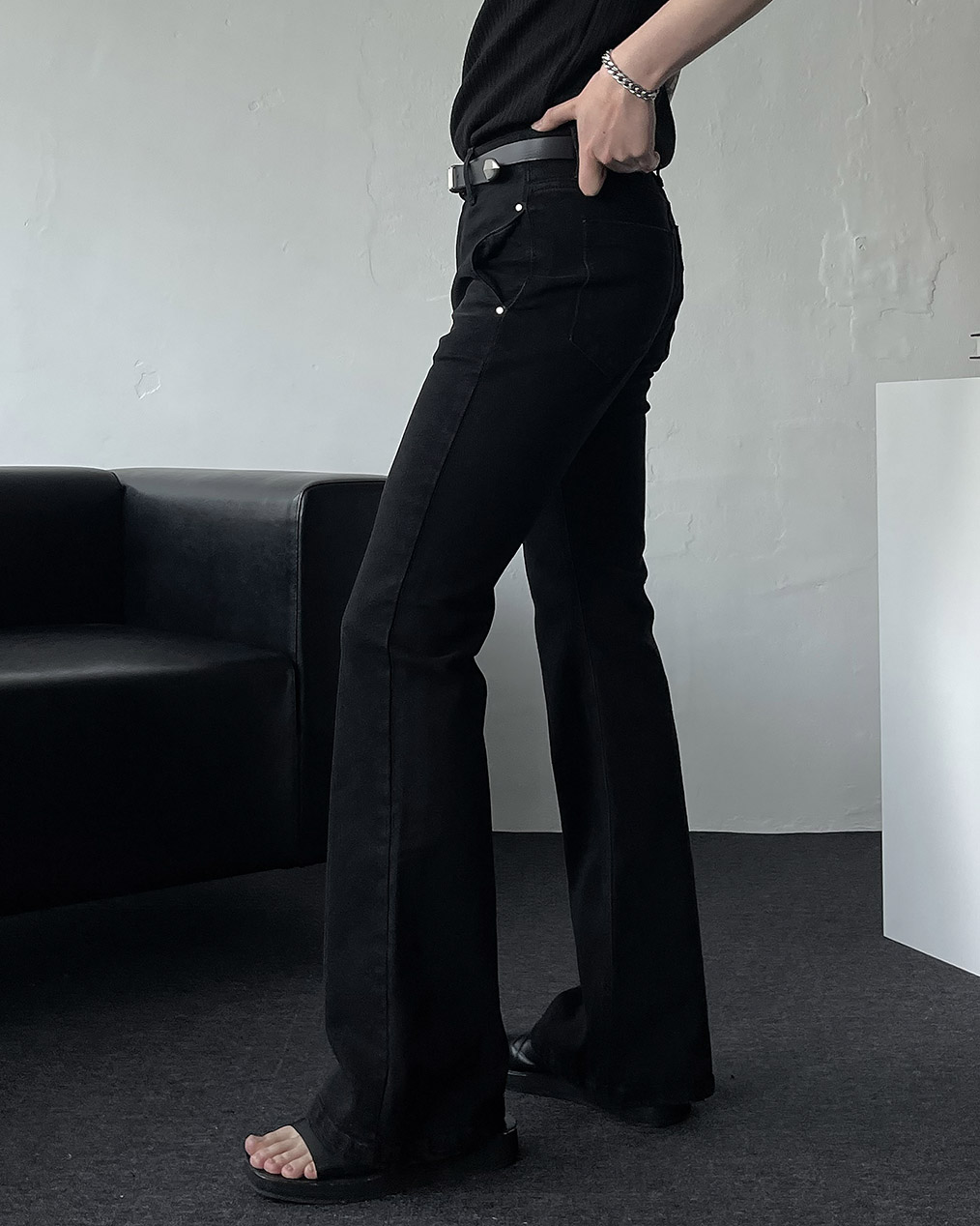 남자 스판 세미 부츠컷 데님