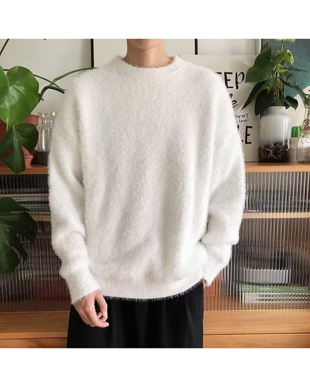 남자 겨울 앙고라 니트 코디