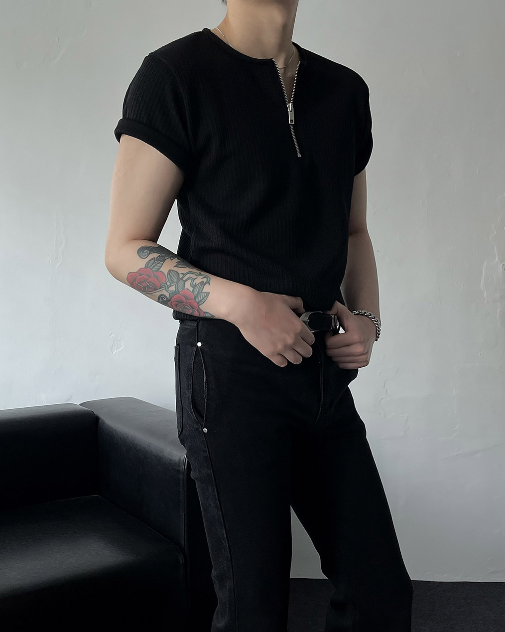 남자 머슬핏 반팔 티셔츠