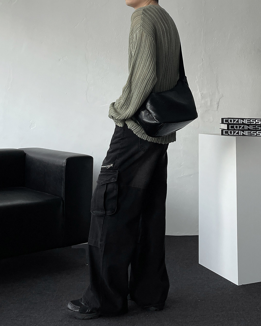 남자 시스루 긴팔 니트 코디