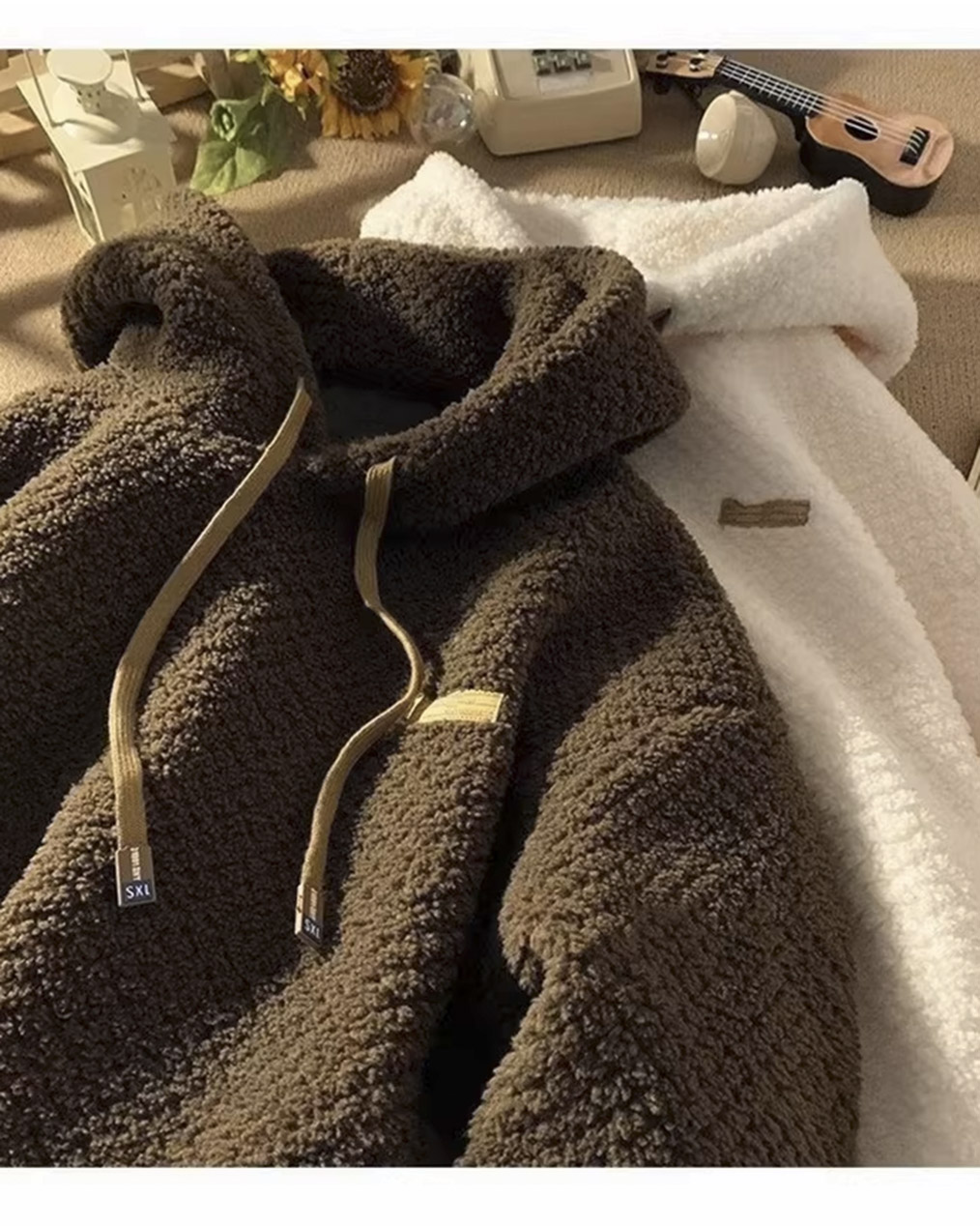 커플 기모 후드티