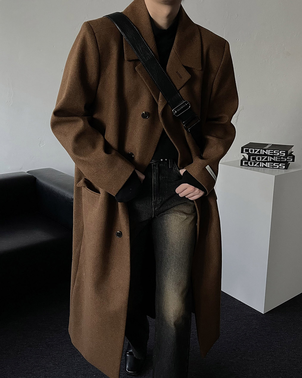 남자 겨울 롱 코트 코디