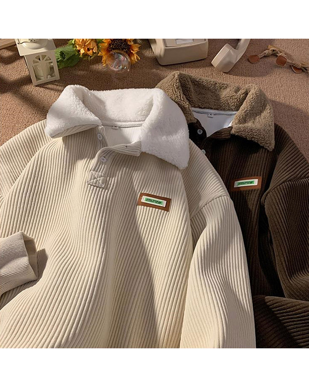 남자 골덴 카라 맨투맨