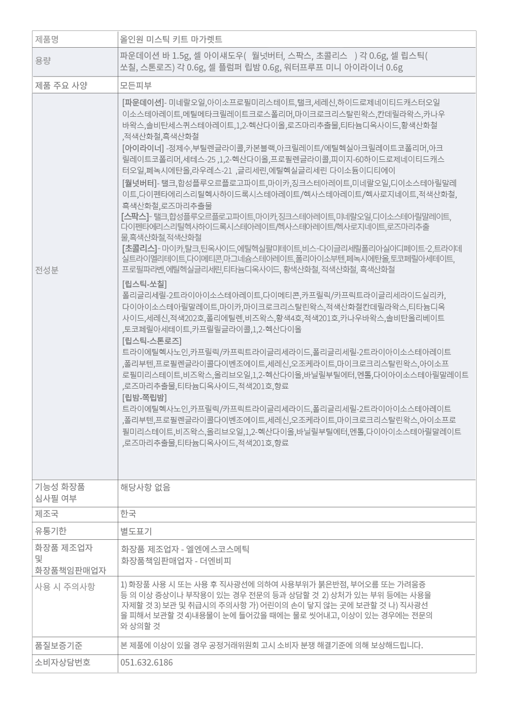 더엔비피 올인원미스틱키트 마가렛트 여행용 휴대용 팔레트 상세페이지