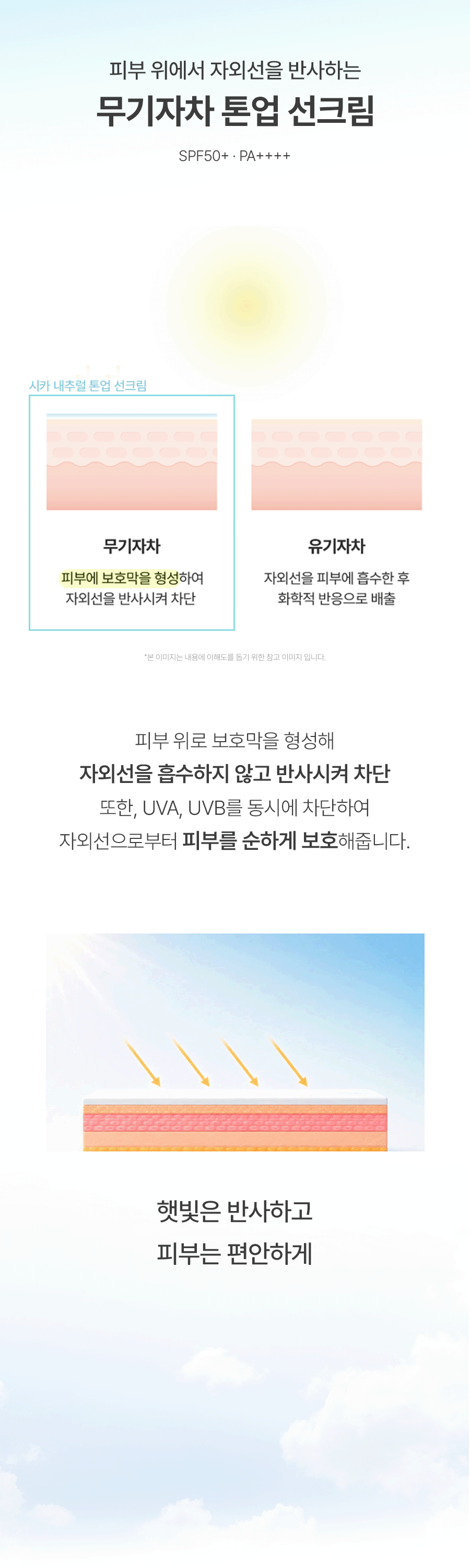[Vegan] 시카 내추럴 톤업 선크림 4종