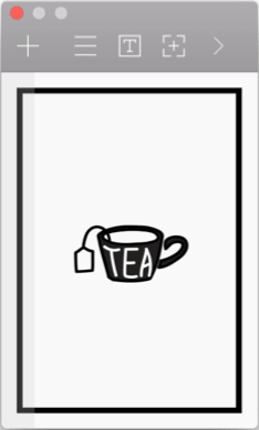 The template is entered as a background image. You may edit a text over it.