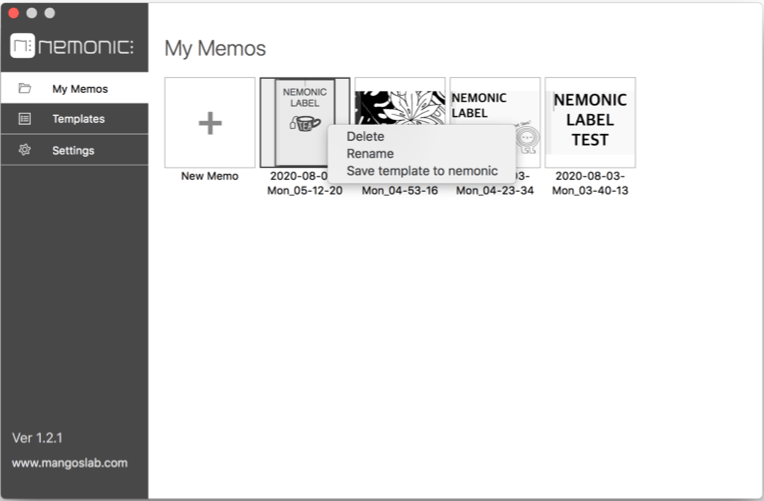 3. Rename/Delete Saved Memo