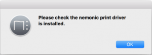 If a warning message appears as below when you request to print immediately after installing the program