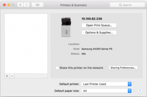 2. If the Nemonic Printer is not in the printer list as below