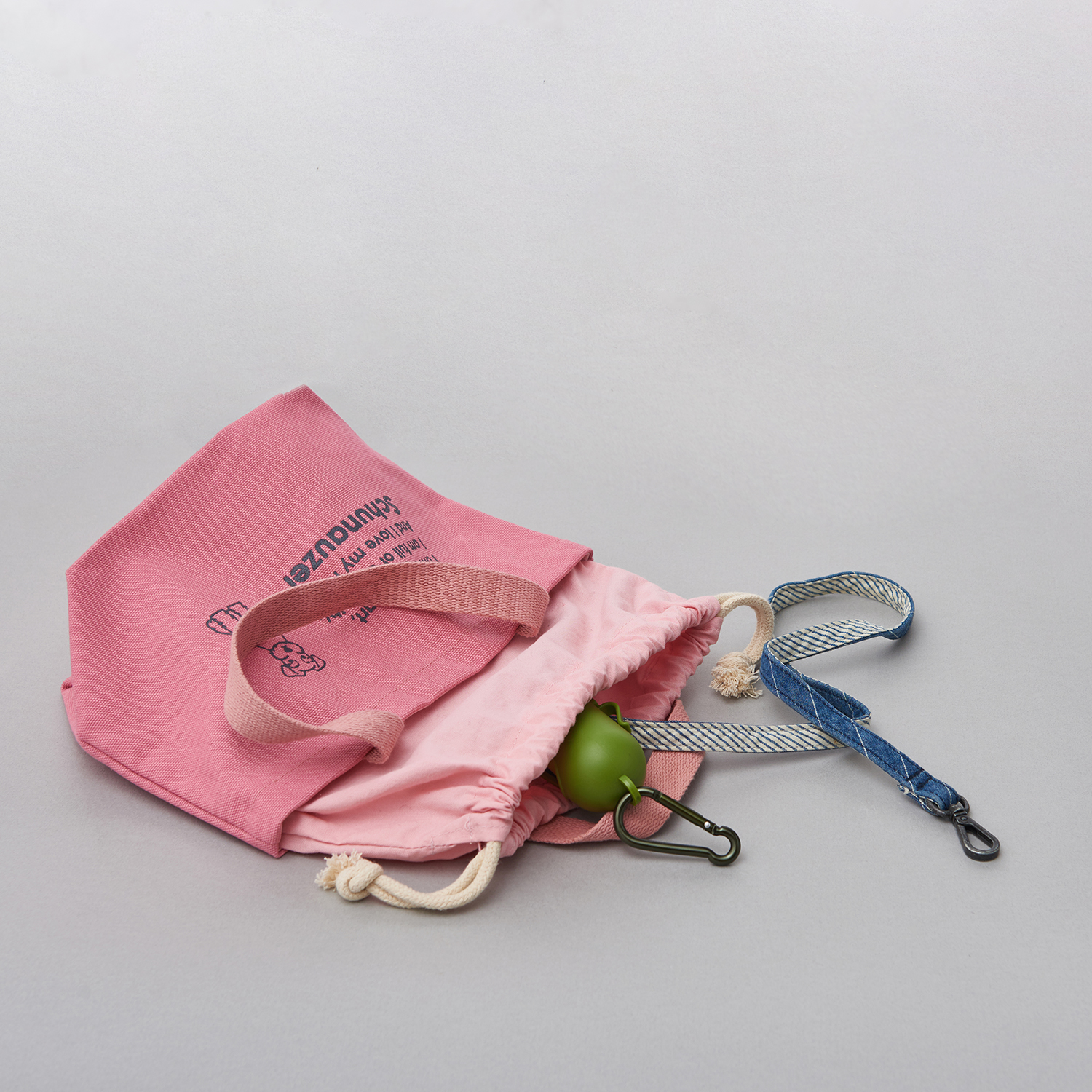강아지물통가방 하네스 배변봉투패드 9팩토리 핑크색미니백