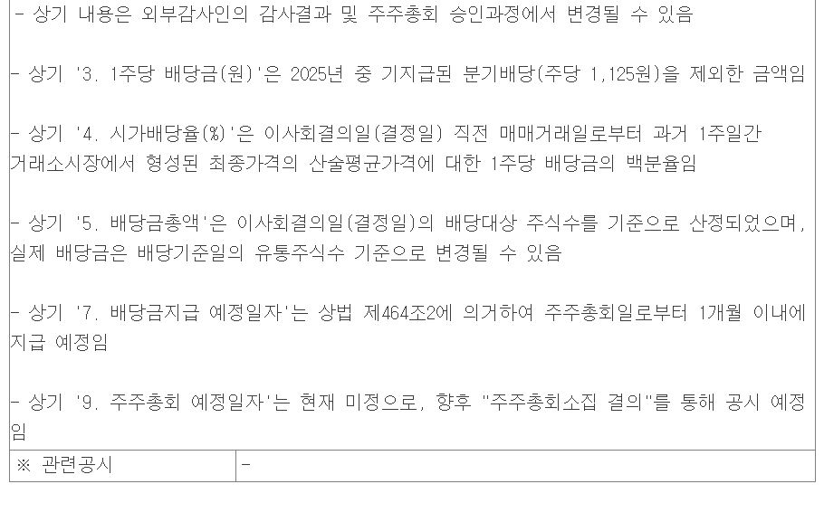 SK하이닉스 결산배당금