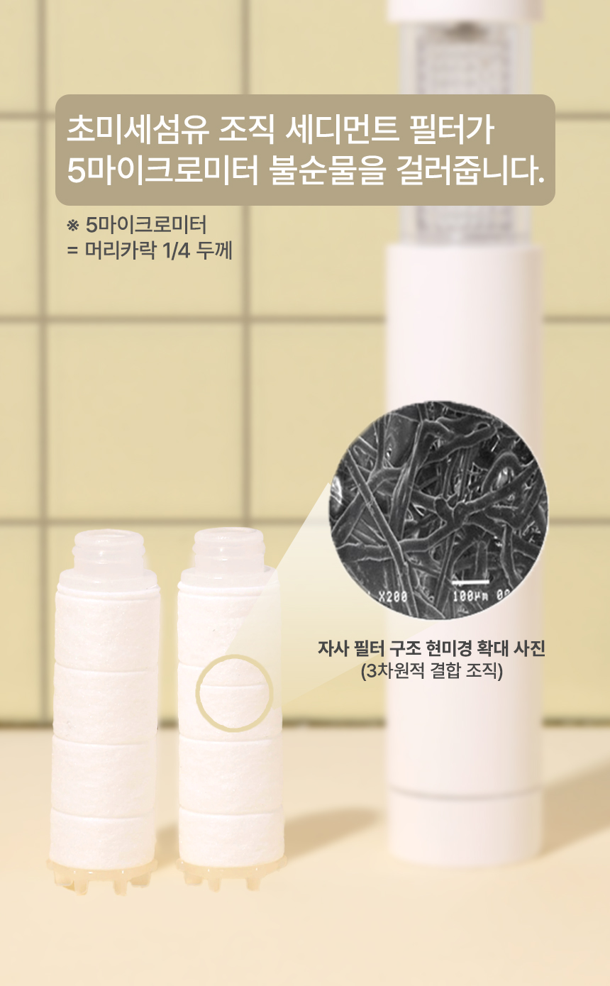 필터모아 여행용 스틱 샤워기 + 리필필터 2EA + 휴대용 파우치