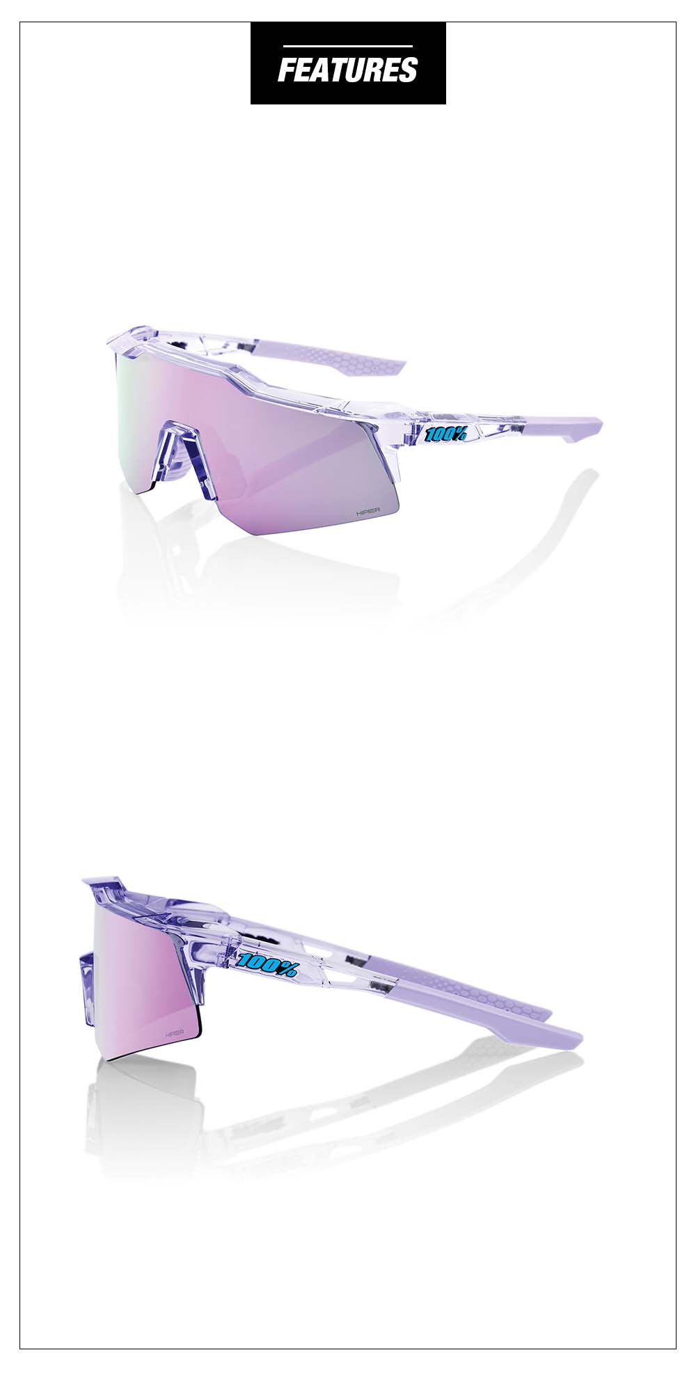 SPEEDCRAFT XS Polished Translucent Lavender - HiPER Lavender Mirror Lens(60009-00002)