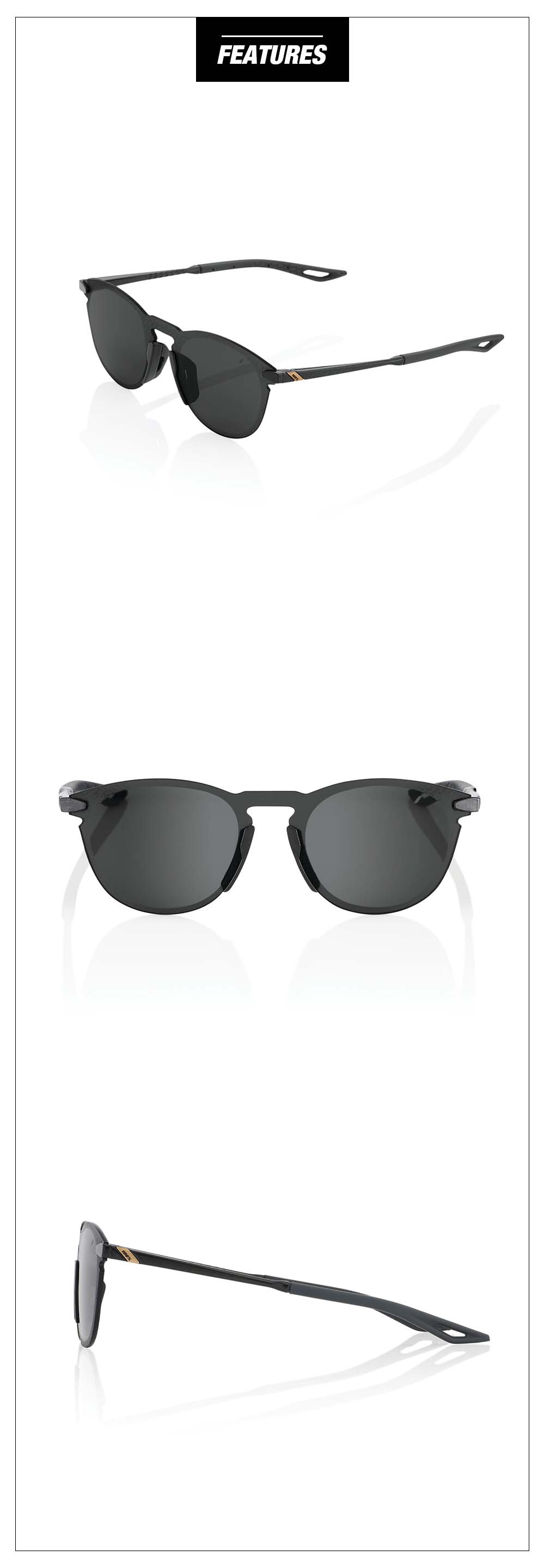 LEGERE ROUND - Polished Black - Smoke Lens (60019-00016)