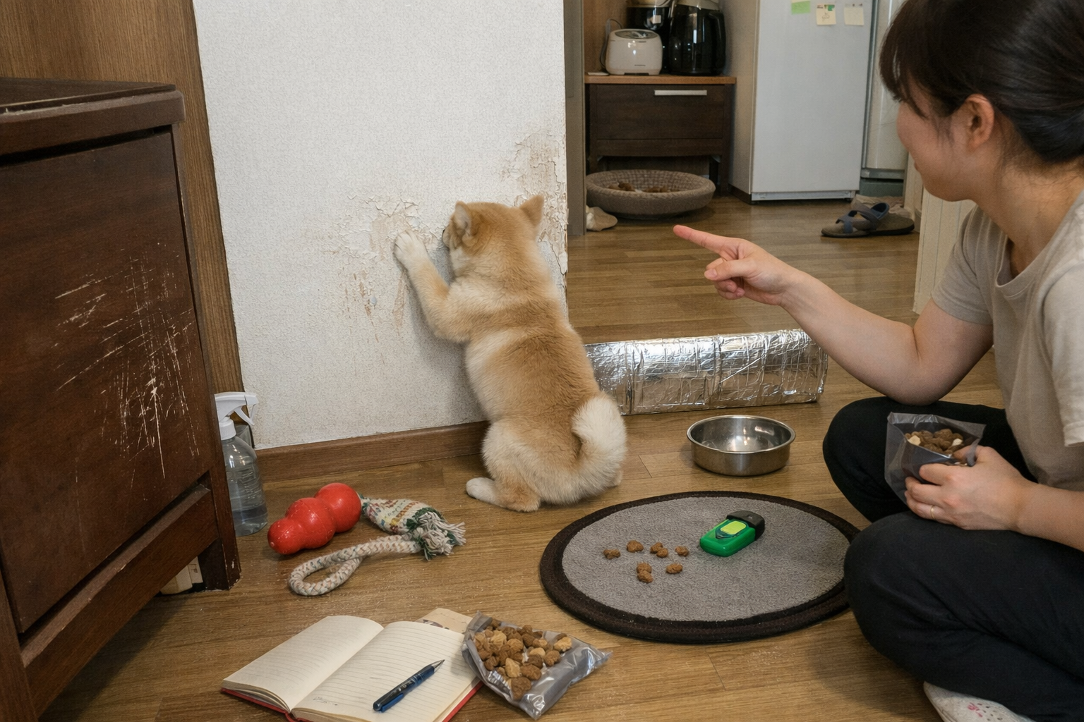강아지 벽·가구 긁기 교정법 — 단계별 훈련 + 흔한 실수 관련 한국 일상 참고 이미지 1