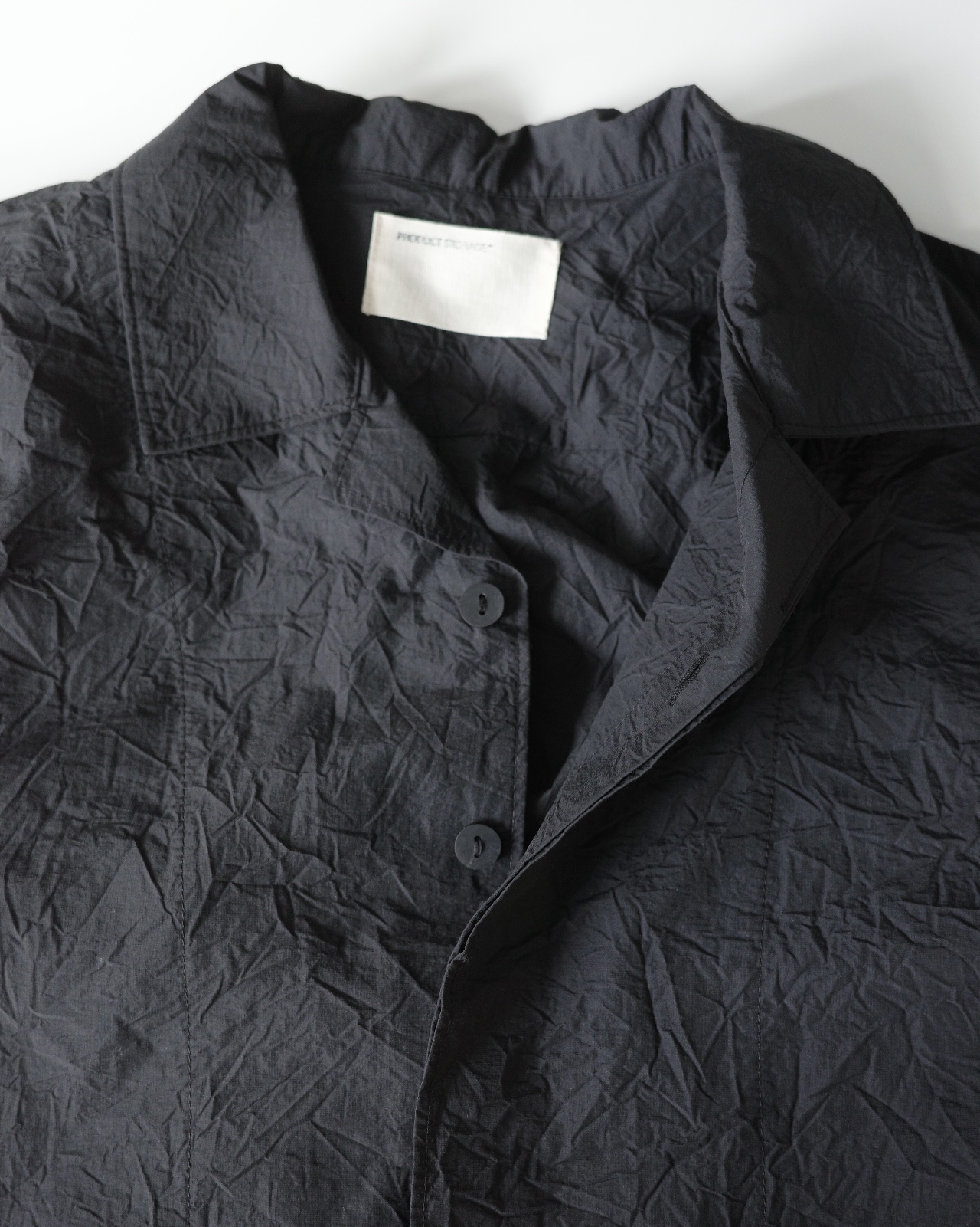 WRINKLE HALF SHIRTS BLACK