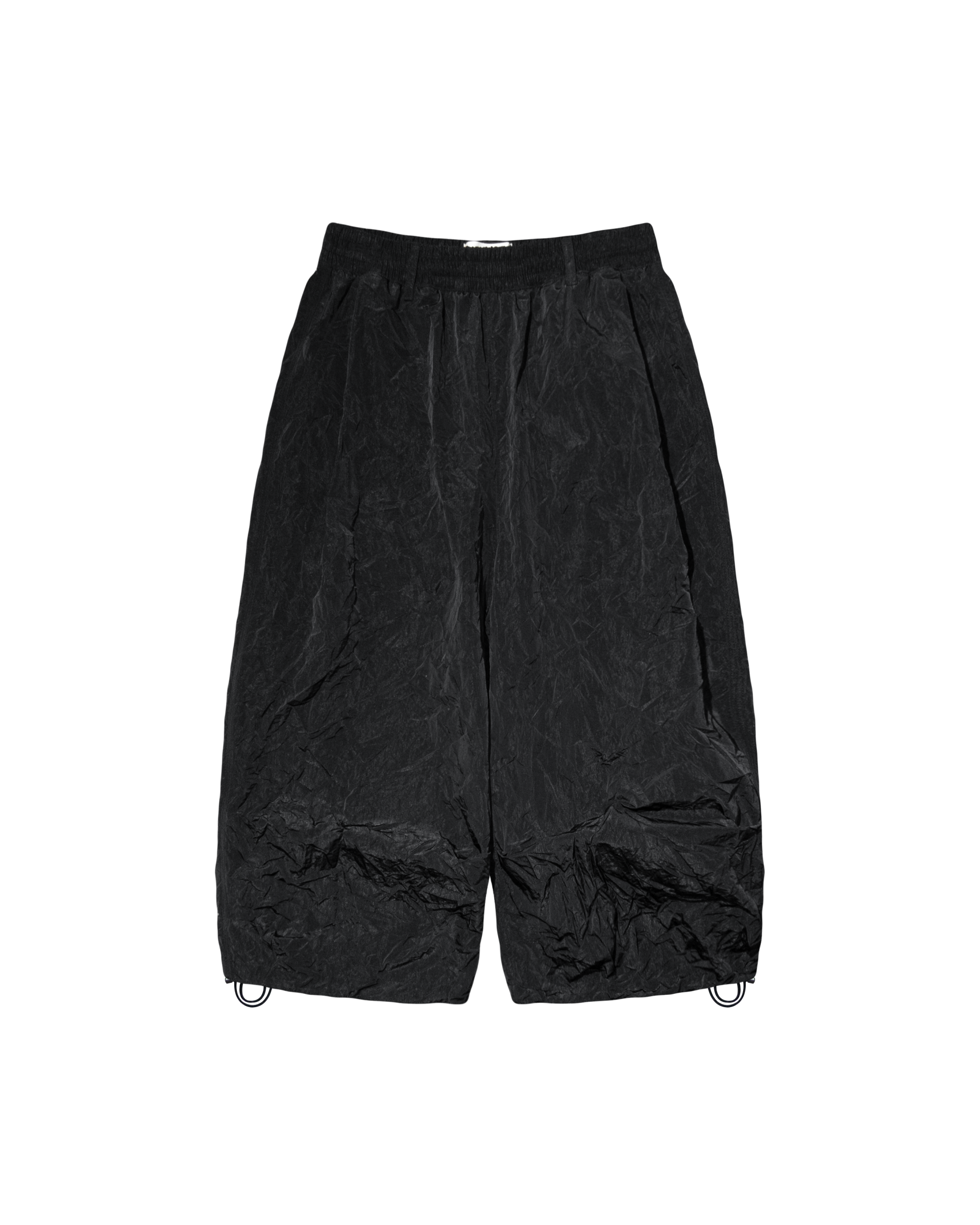 WRINKLE CROPPED PANTS (BLACK)