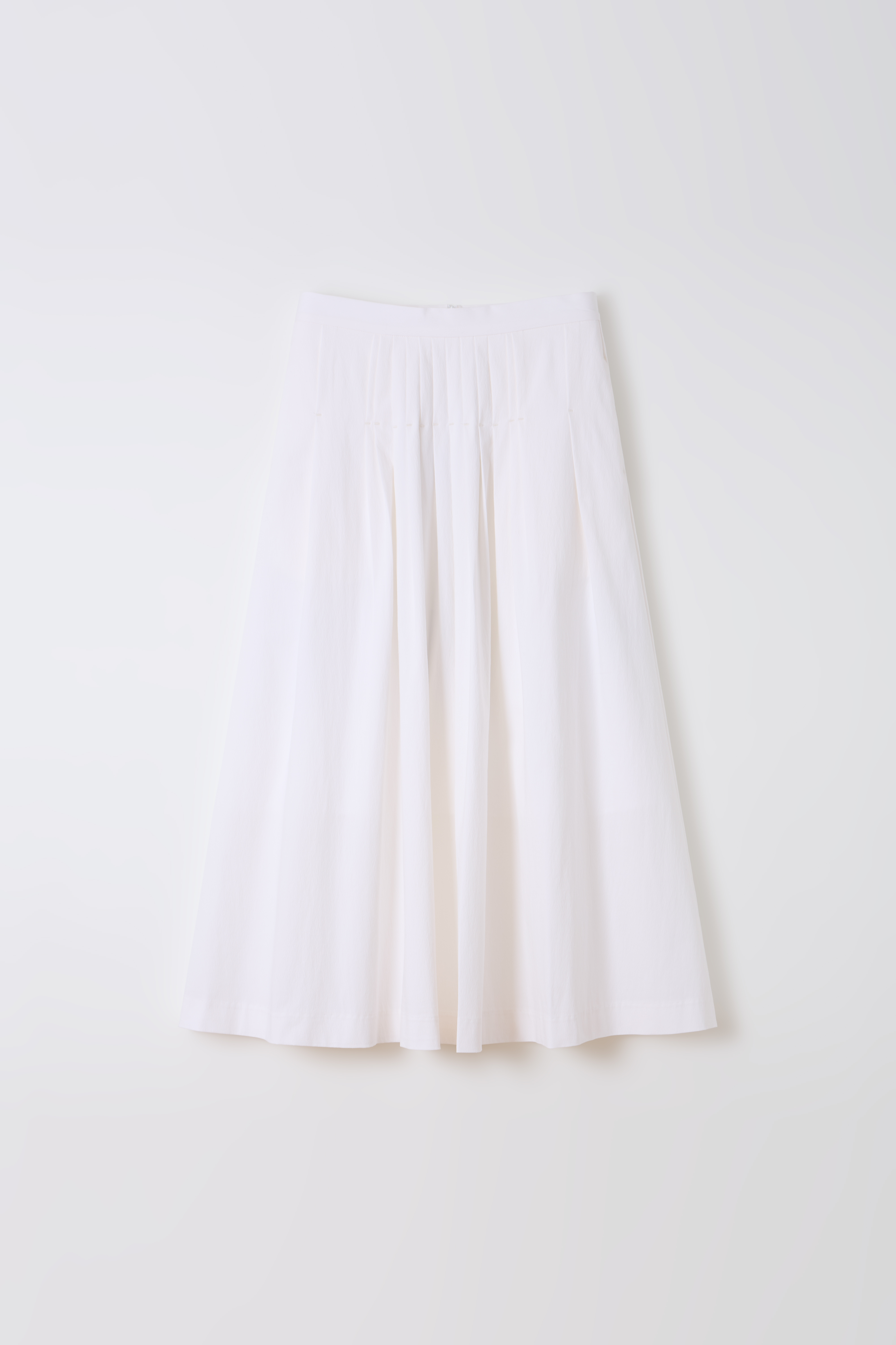 asym pleats skirt (ivory)