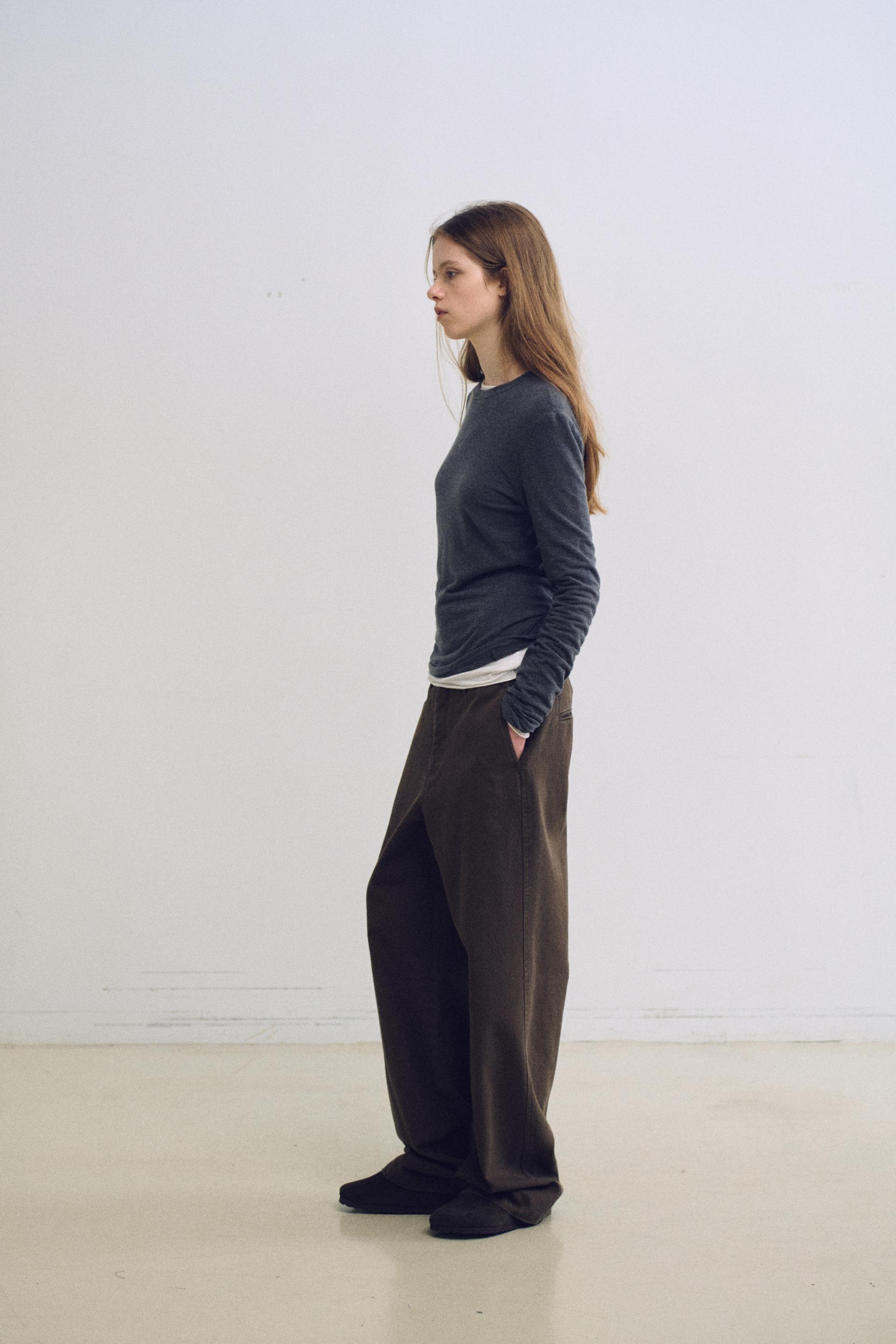 washed buckle pants (vintage brown)