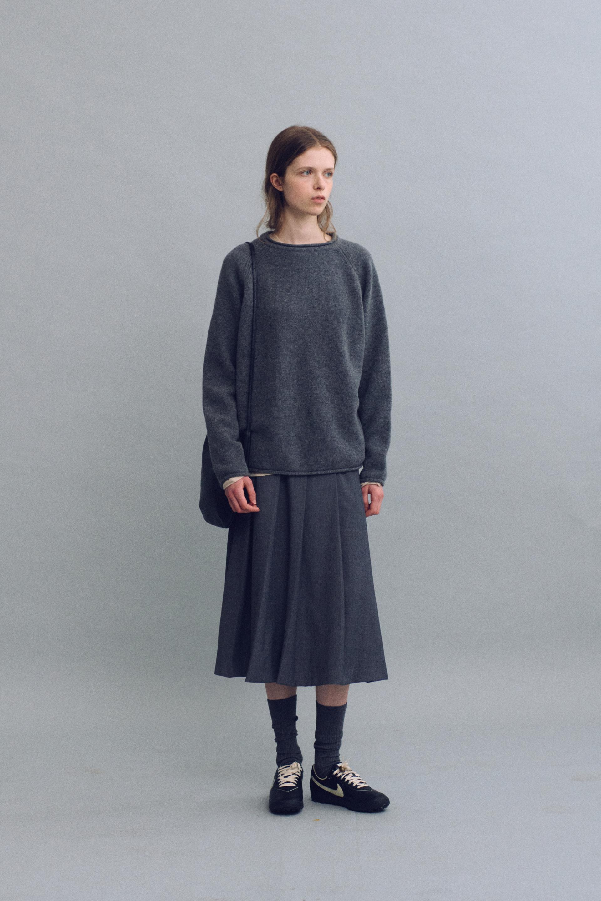 [7차 재입고 9/15 순차배송] double pocket pleats skirt (grey)