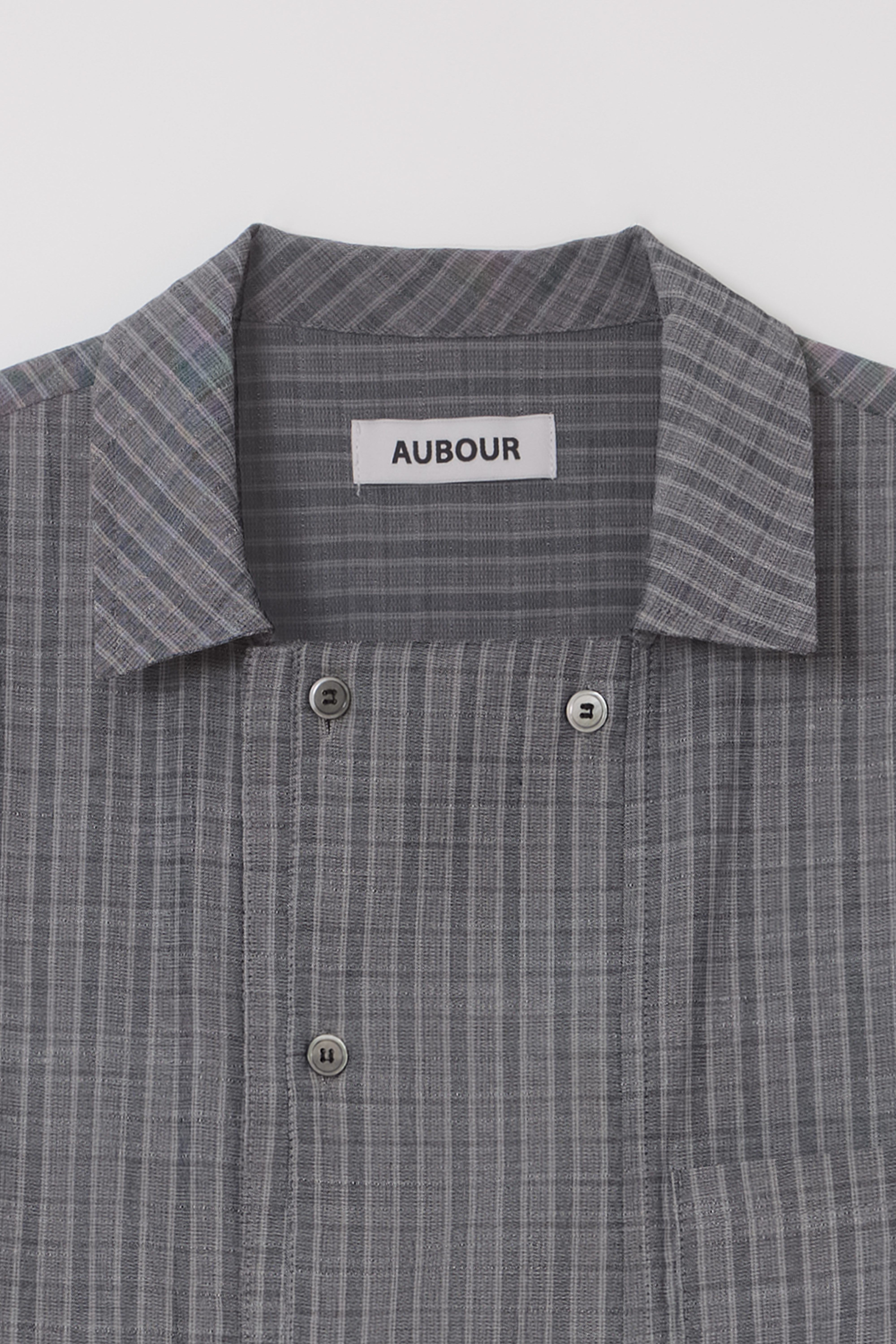 [2차 재입고] overlap check shirt (grey)