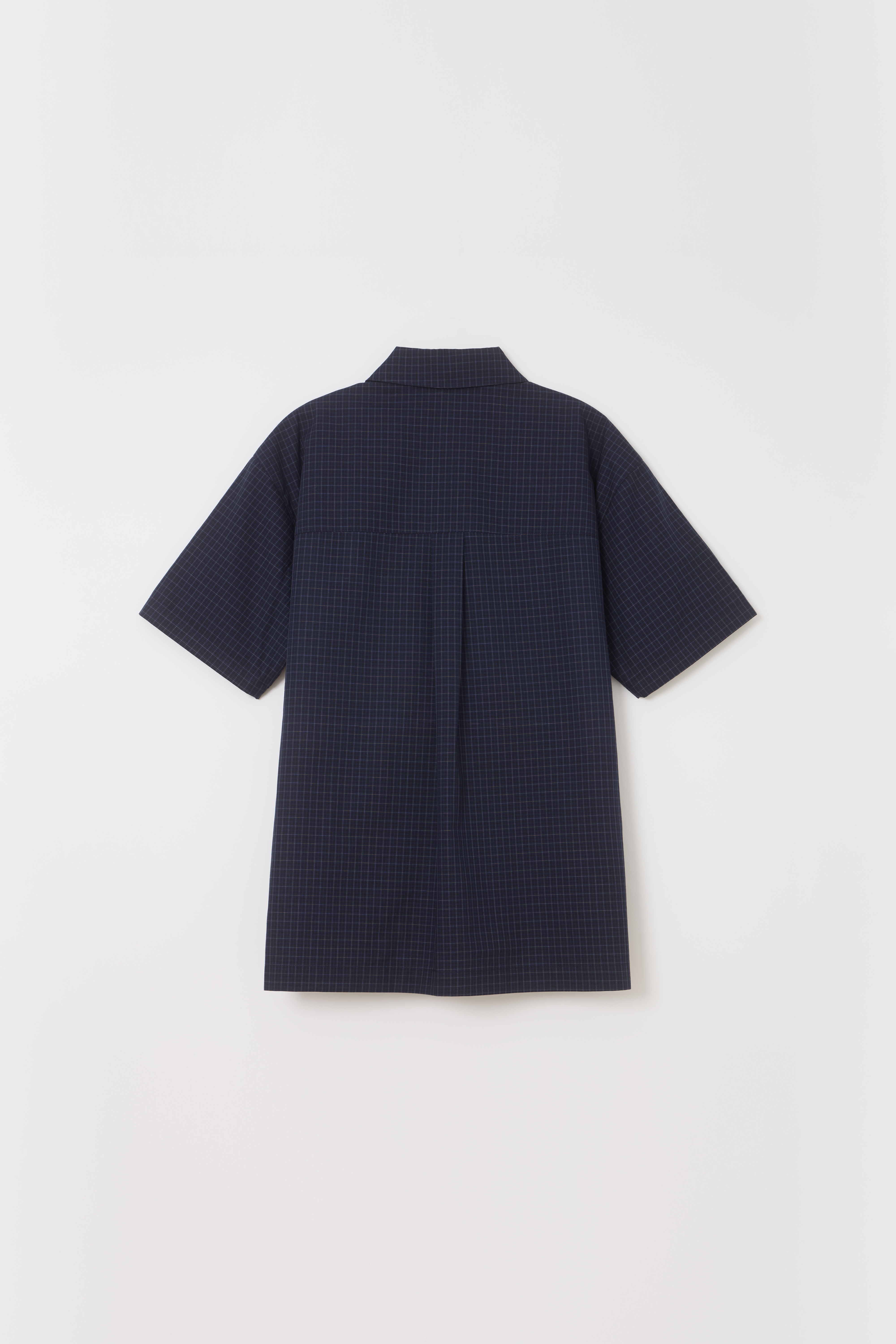 [2차 재입고] wrinkled lapel shirts (navy check)