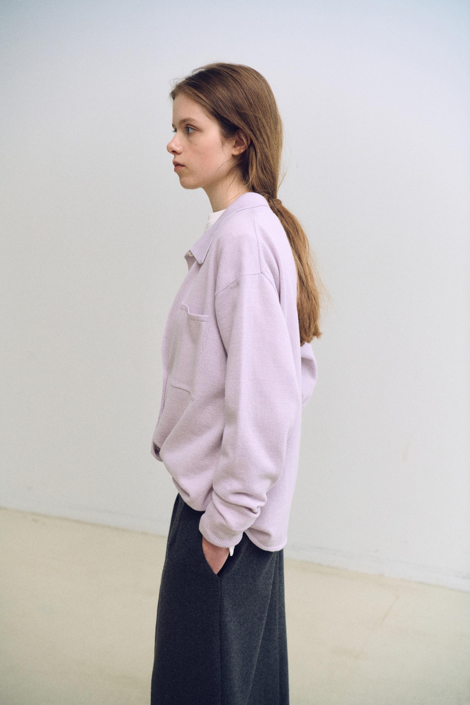 shirts pocket knit (soft pink)