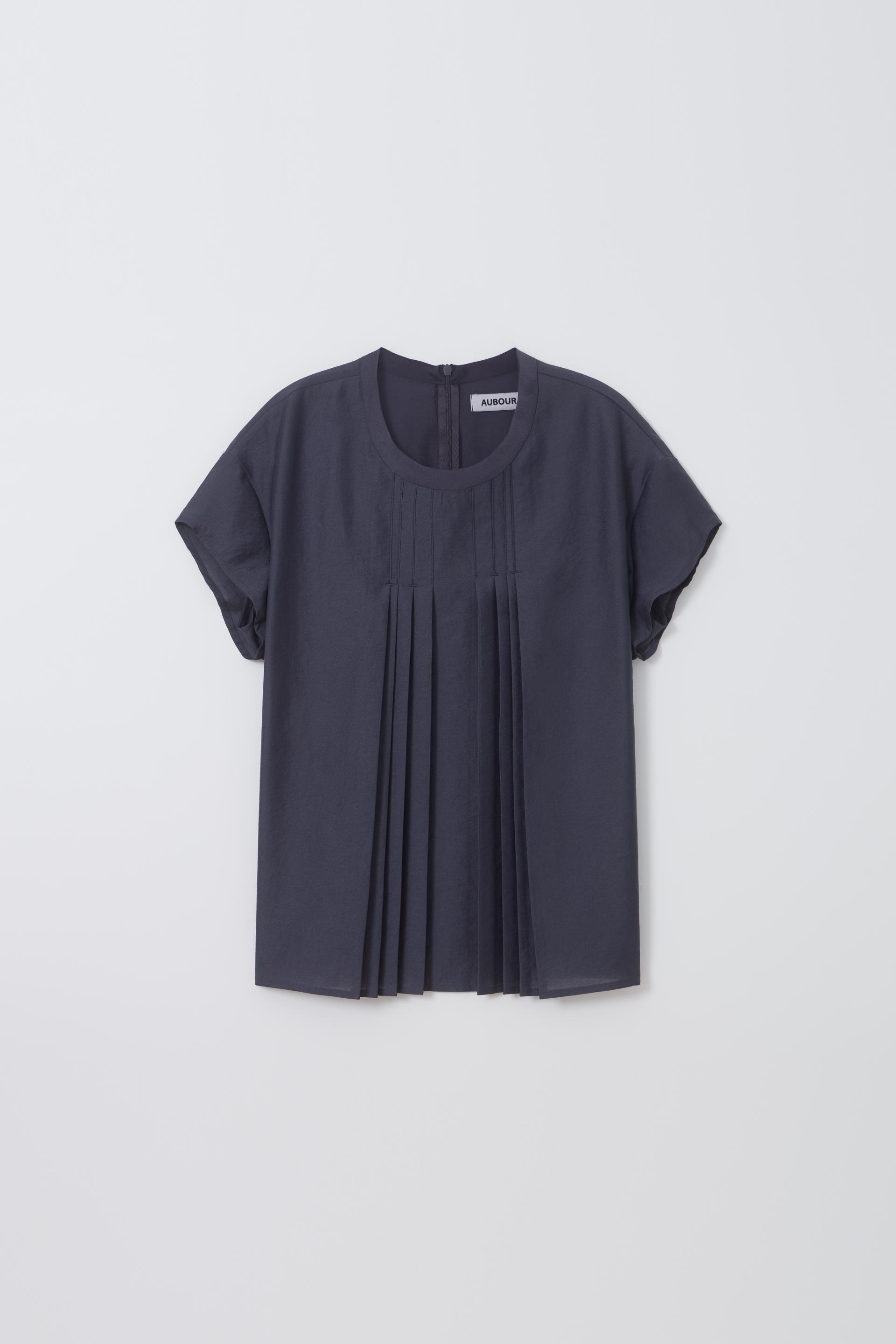 [2차 재입고] veil pleats blouse (charcoal)
