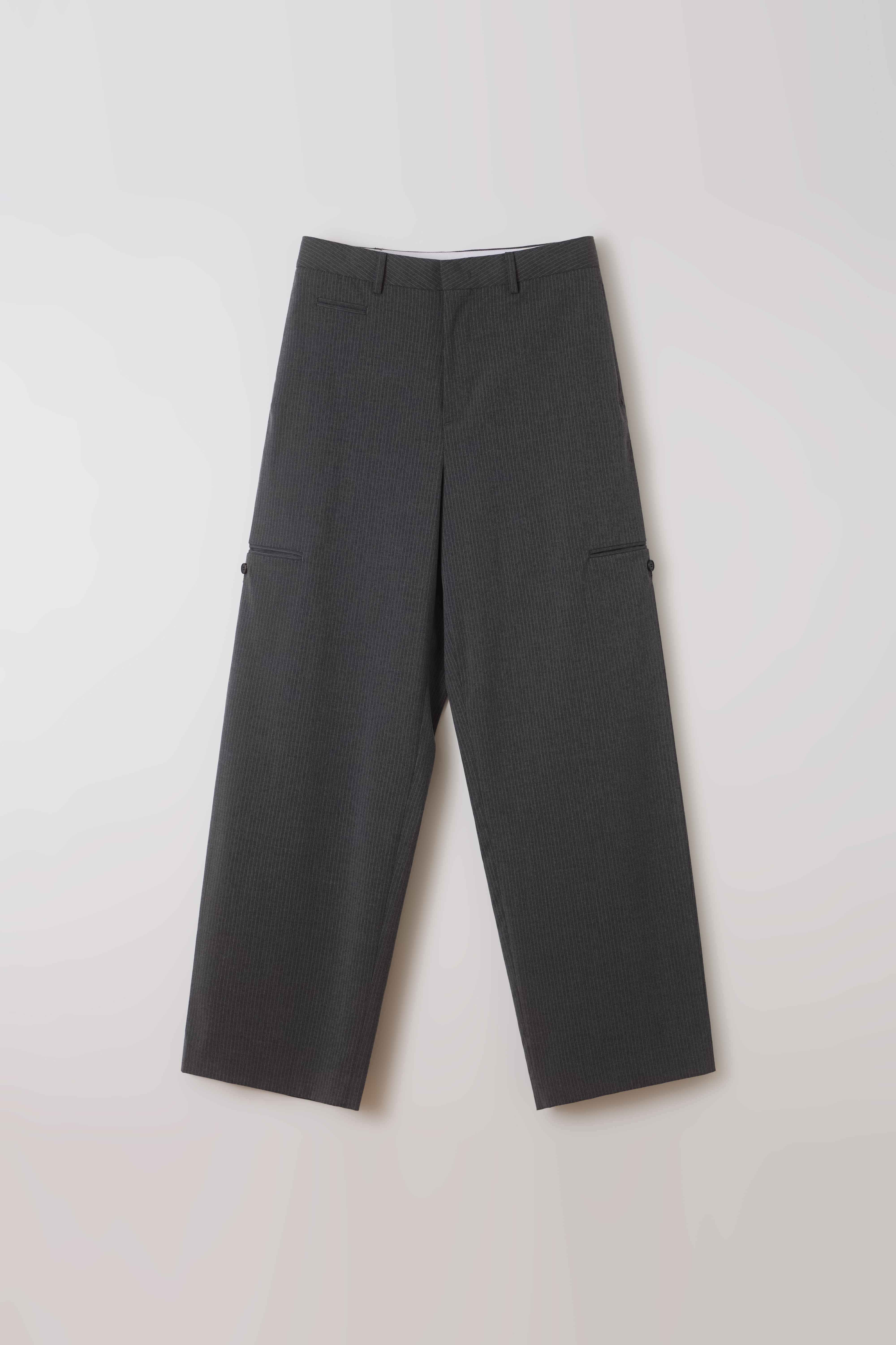 curved triple lip pants (grey stripe)
