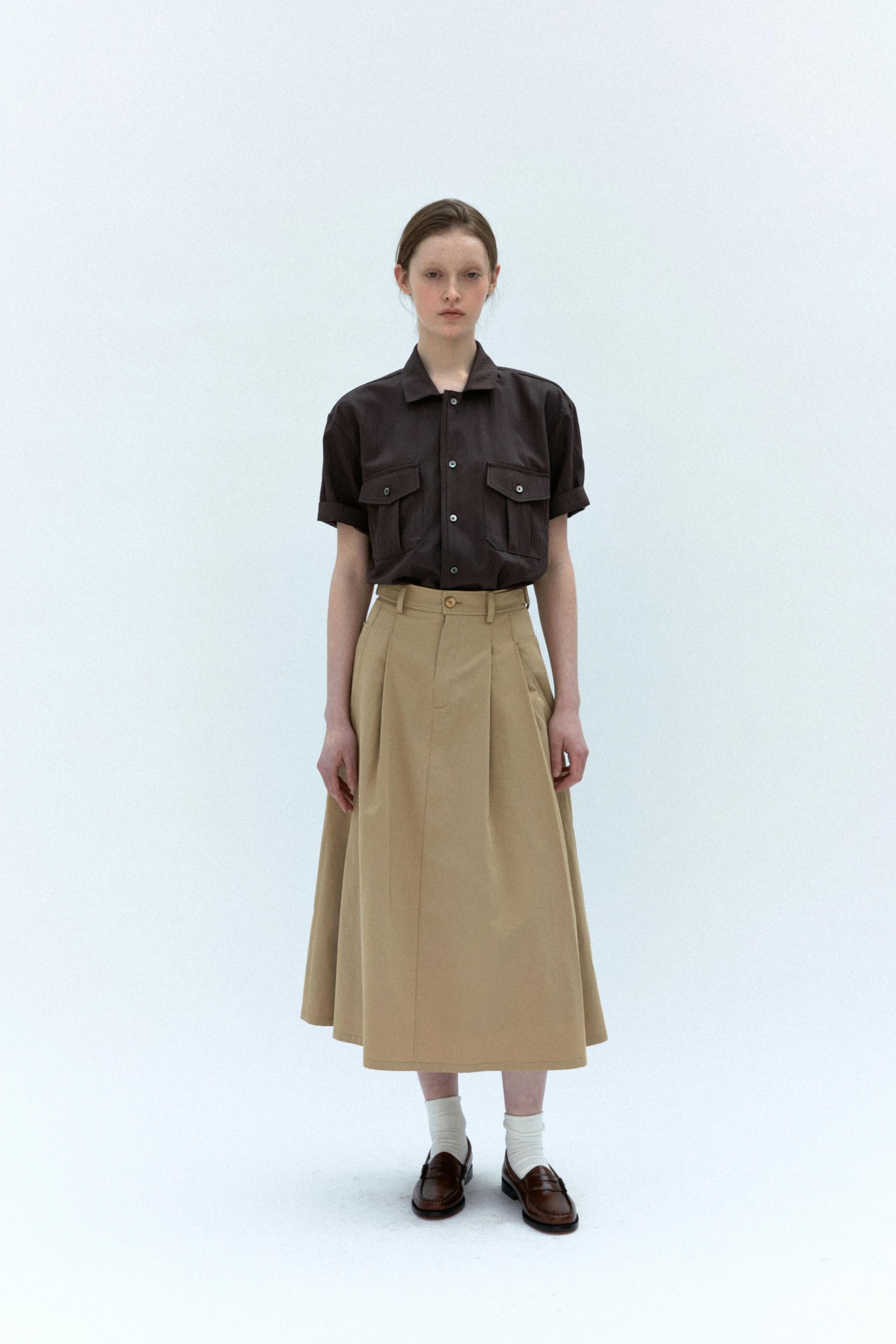 [14차 재입고 5/22 순차배송] wrinkled lapel shirts (brown)