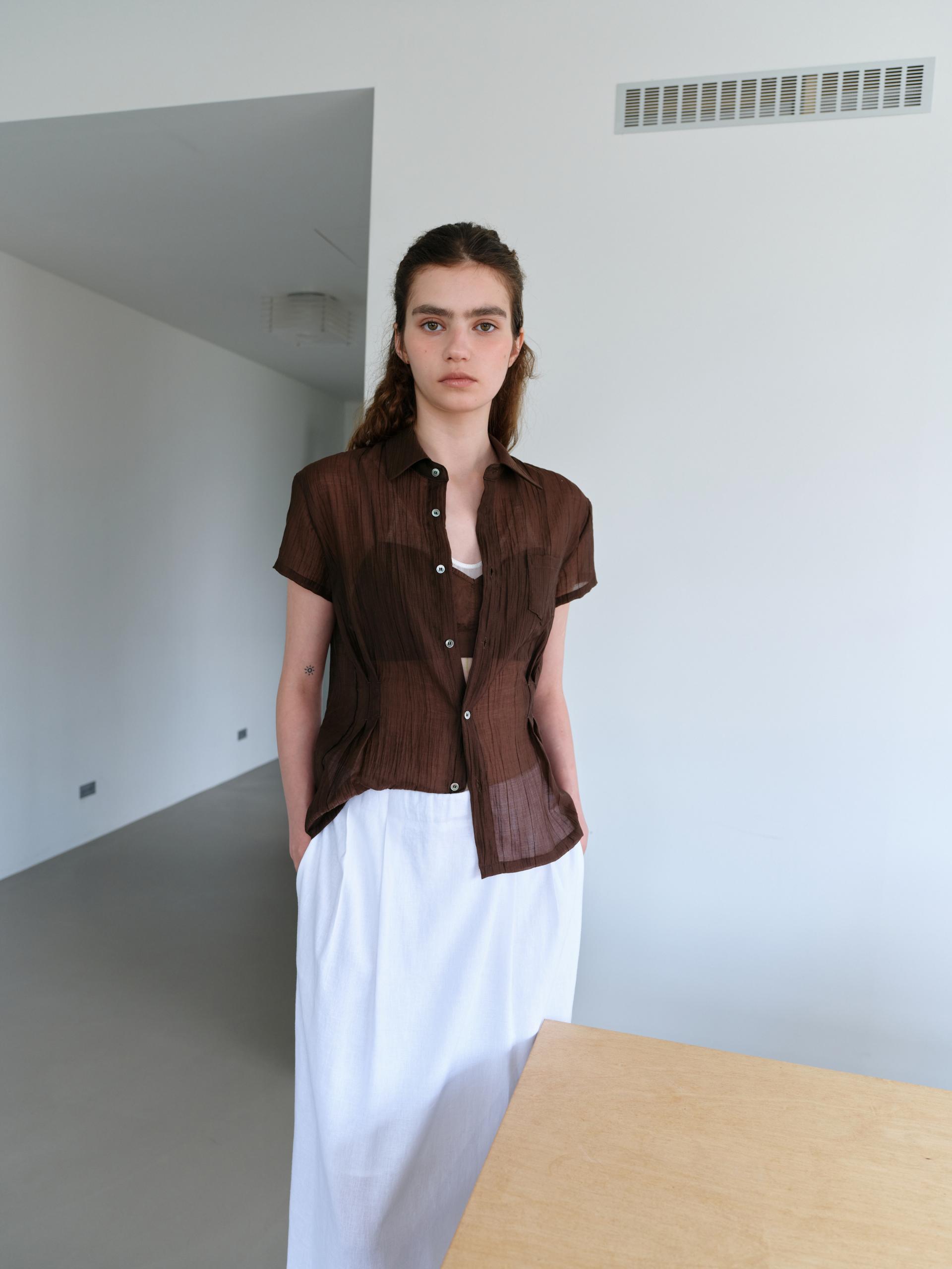 ripple half shirts (brown)