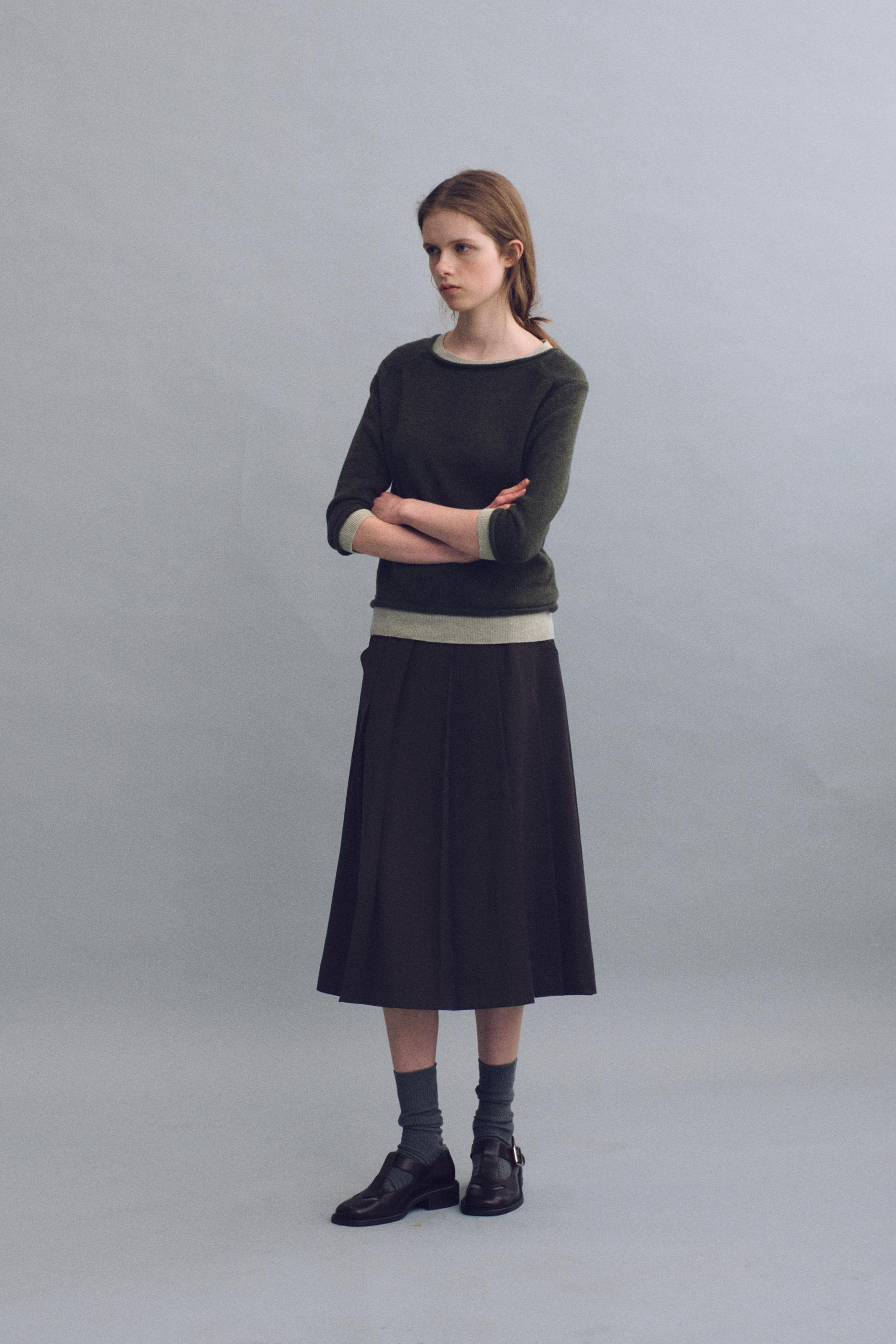 layered roll knit (olive)