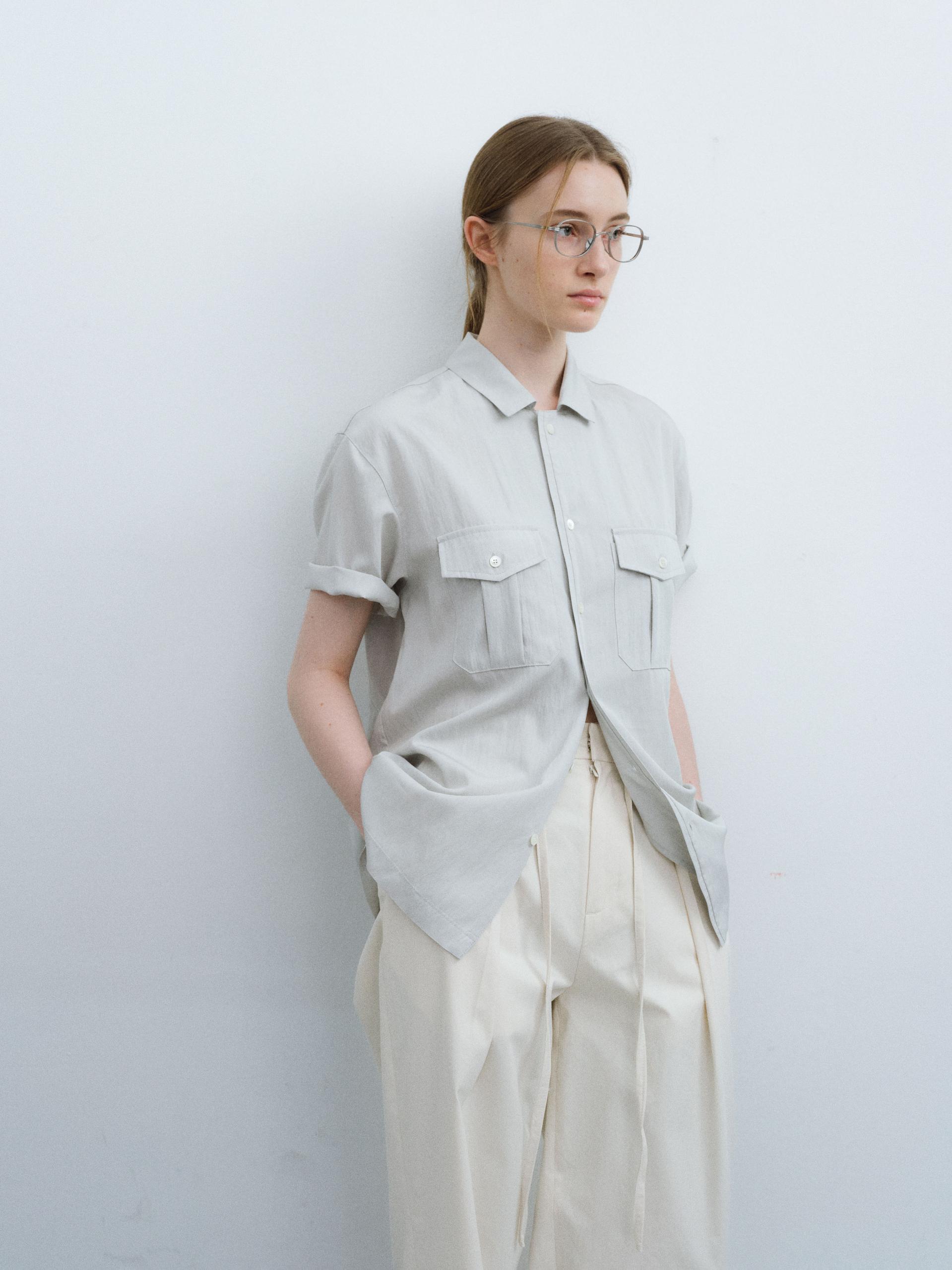[13차 재입고 5/22 순차배송] wrinkled lapel shirts (mint grey)