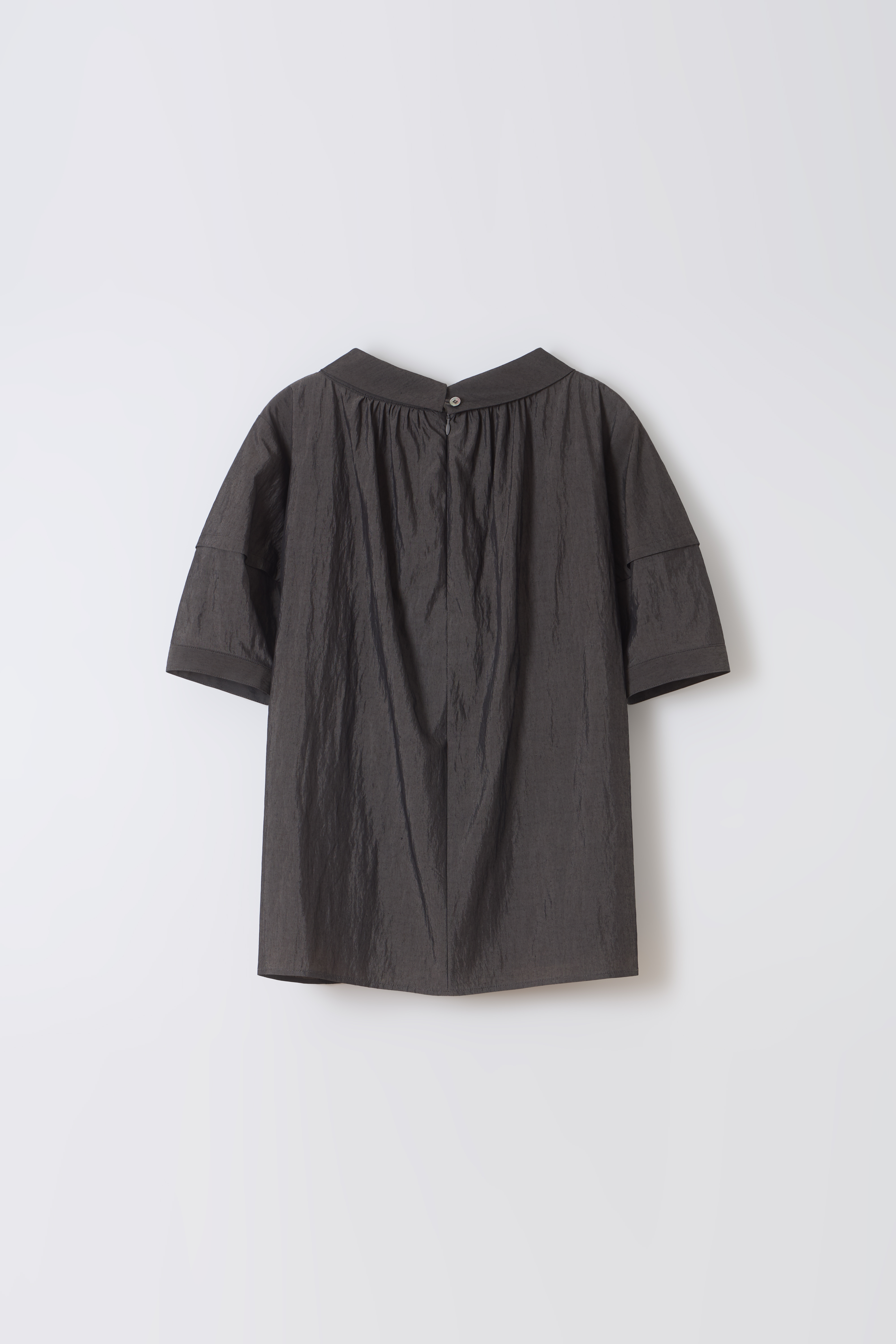 [2차 재입고] arc half blouse (charcoal brown)