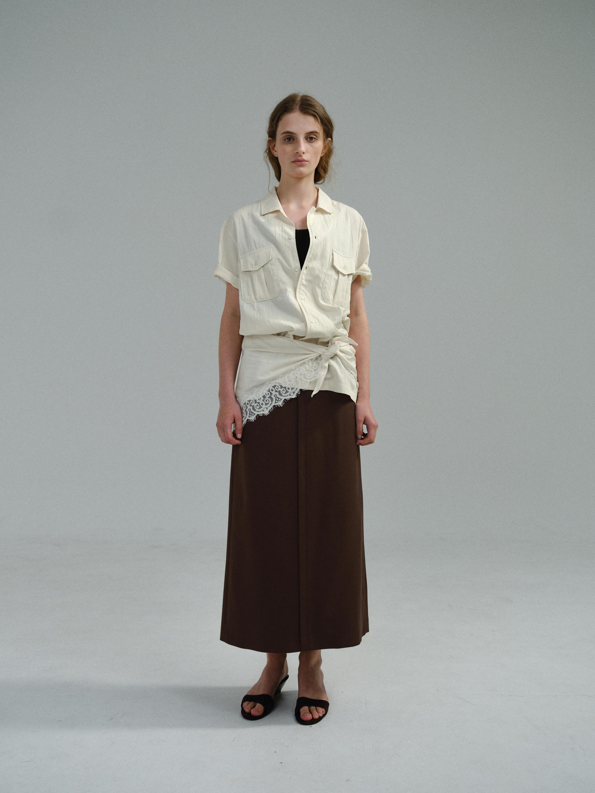 [17차 재입고] lip pencil skirt (brown)