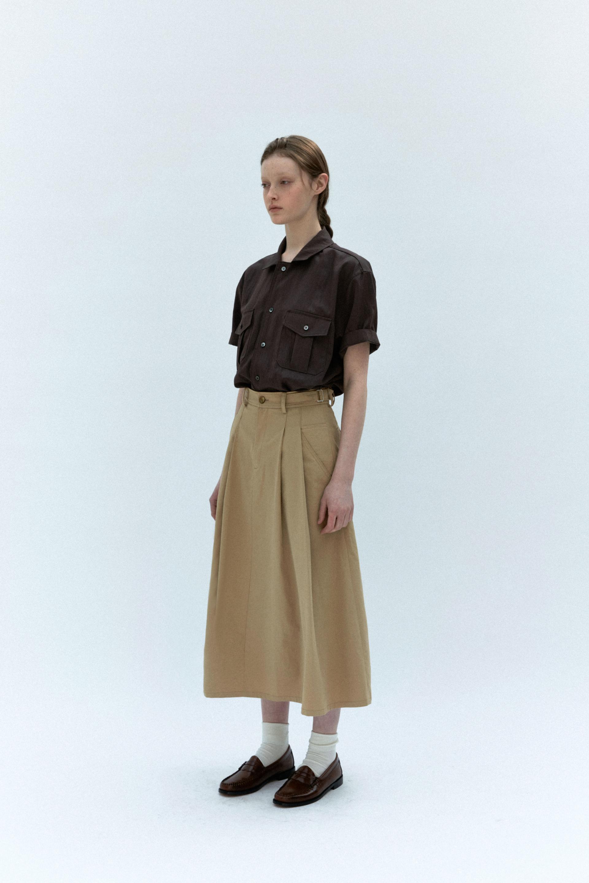 [14차 재입고 5/22 순차배송] wrinkled lapel shirts (brown)
