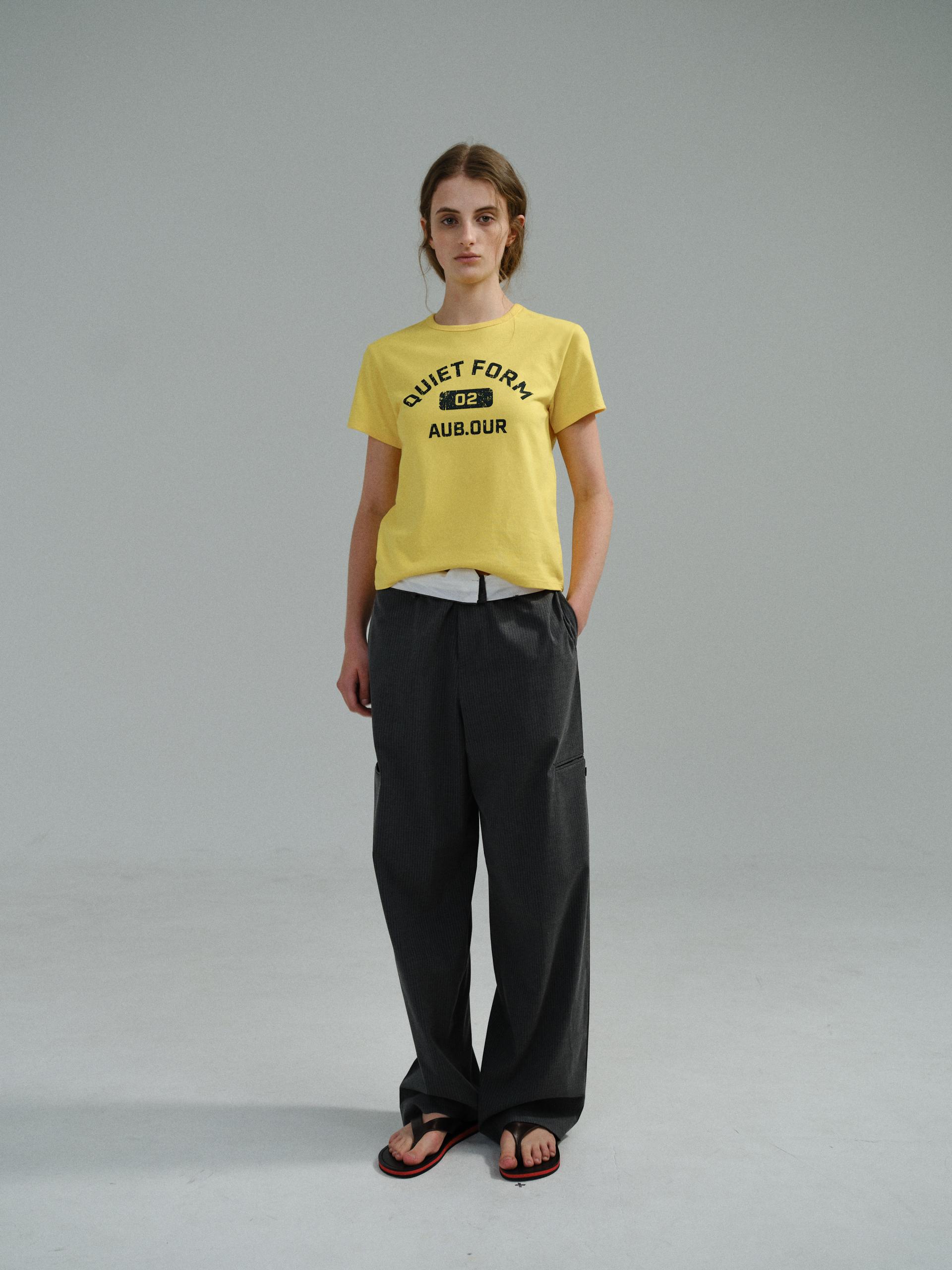curved triple lip pants (grey stripe)