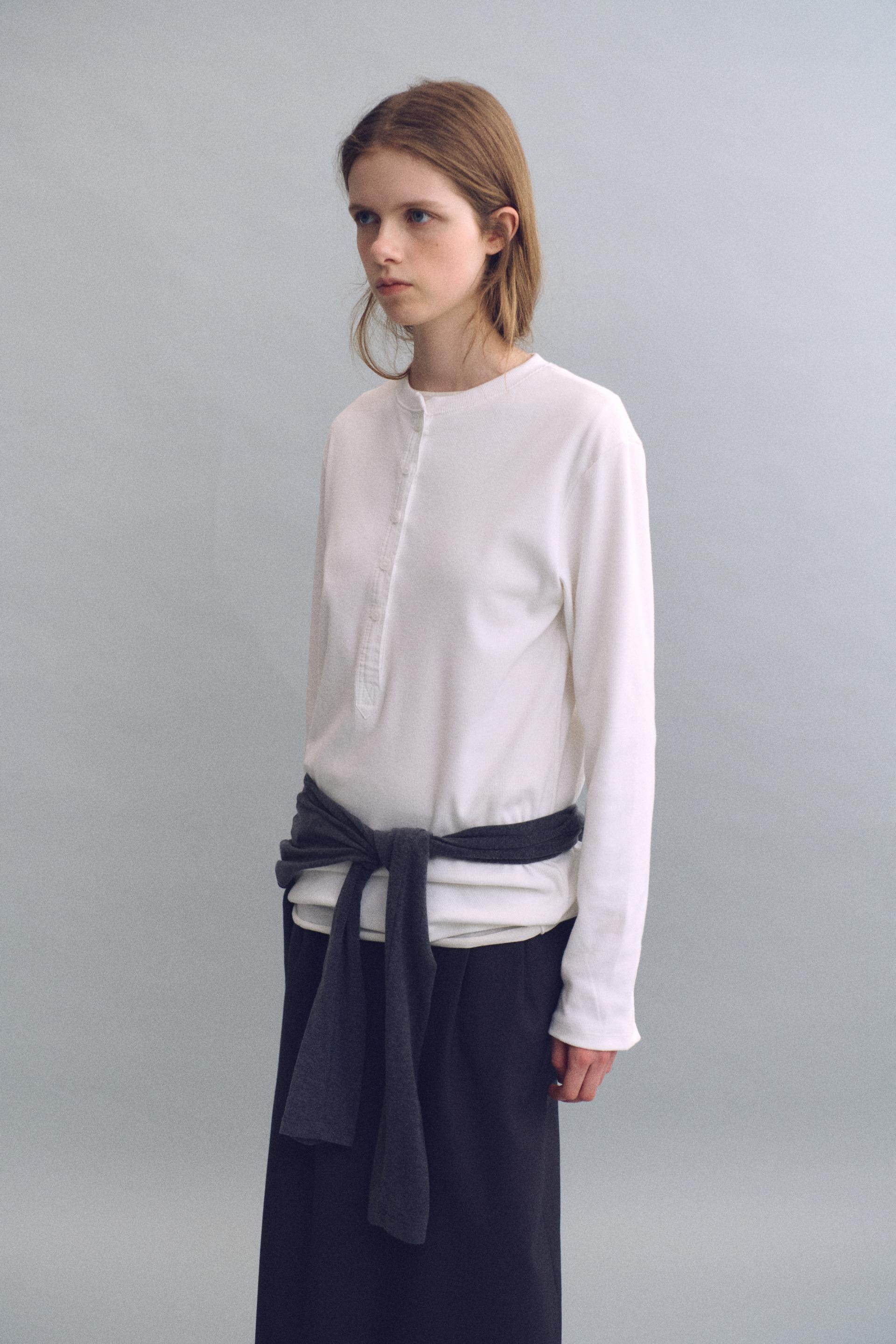 alter deep henley t-shirt (ivory)
