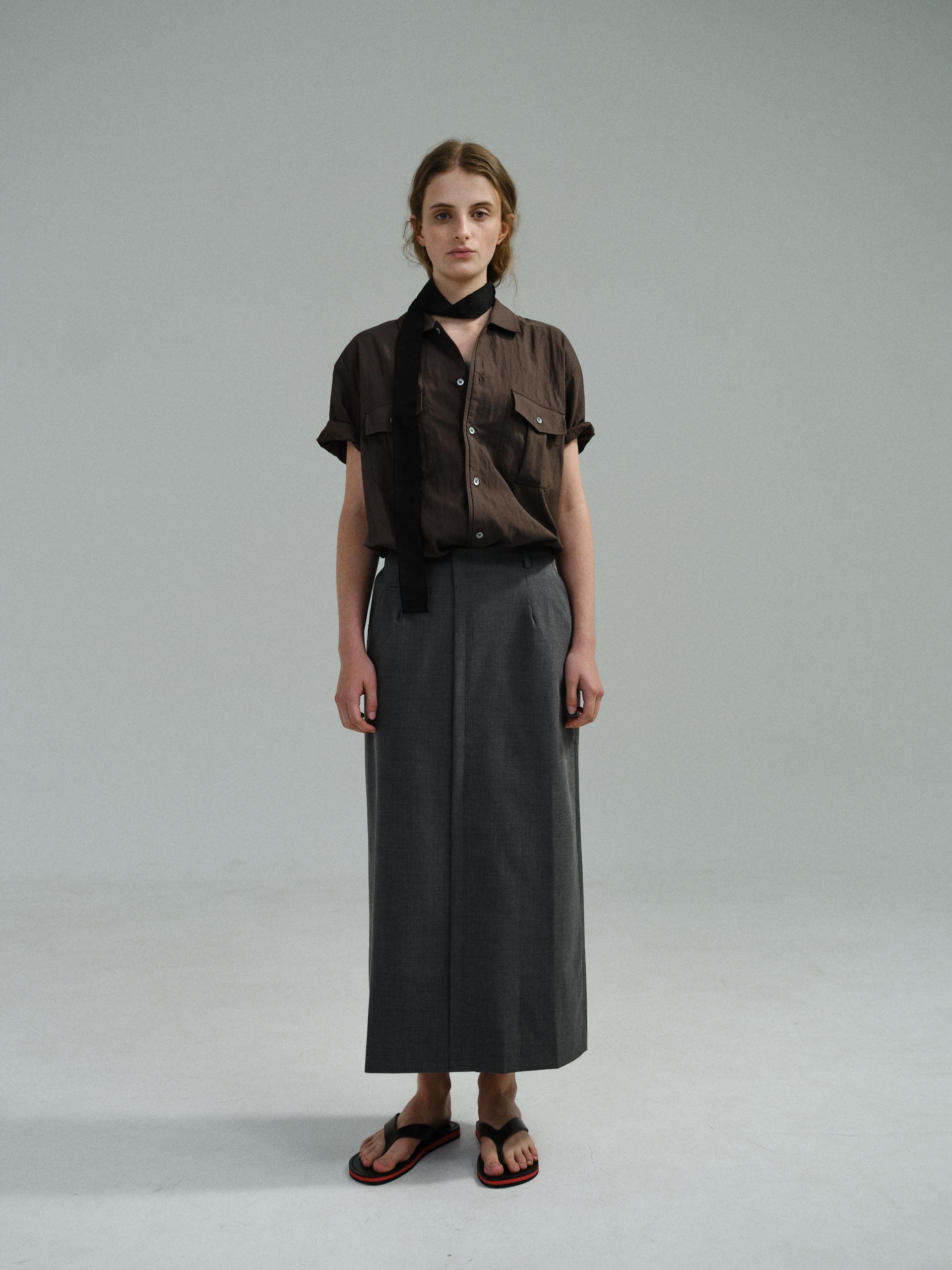 [14차 재입고 5/22 순차배송] wrinkled lapel shirts (brown)