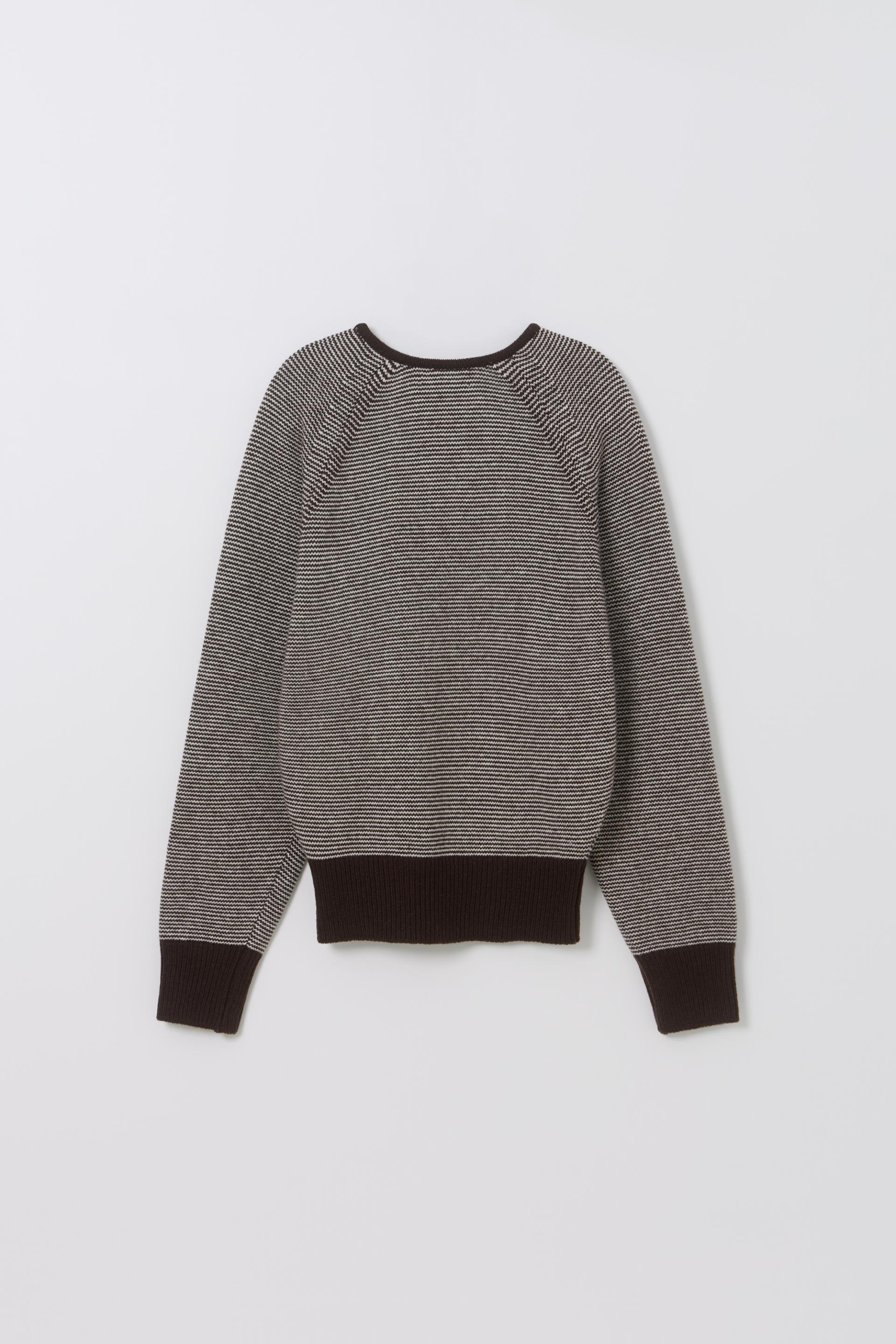 pipe v-neck knit (stripe brown)