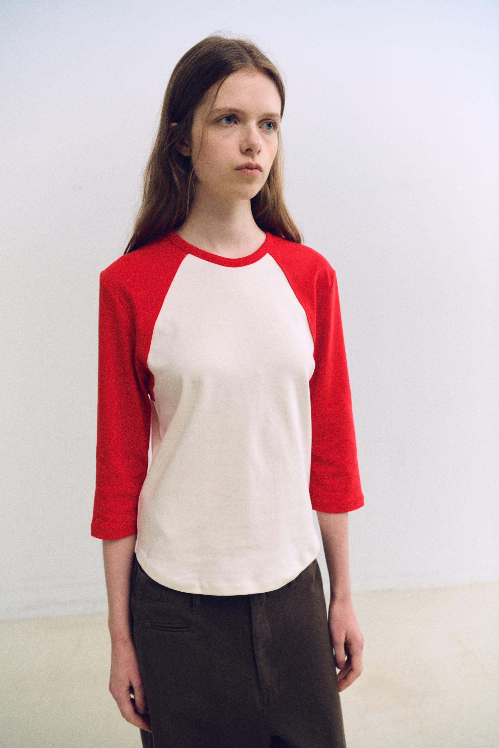 raw raglan t-shirt (red)