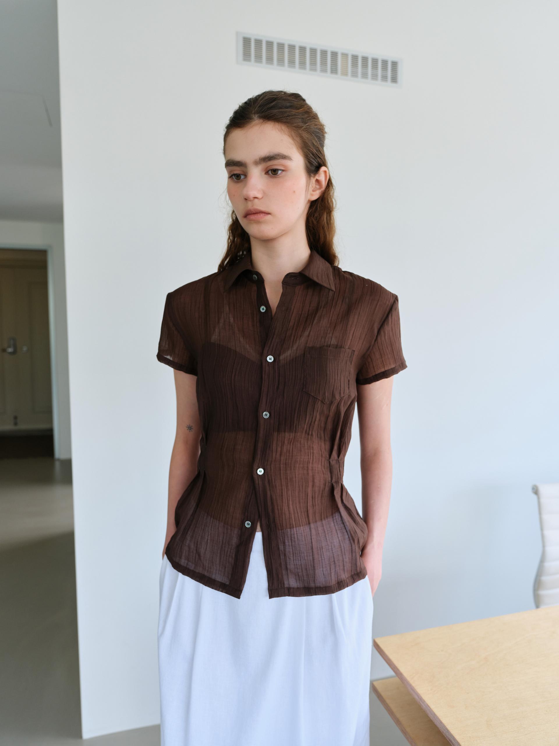 ripple half shirts (brown)